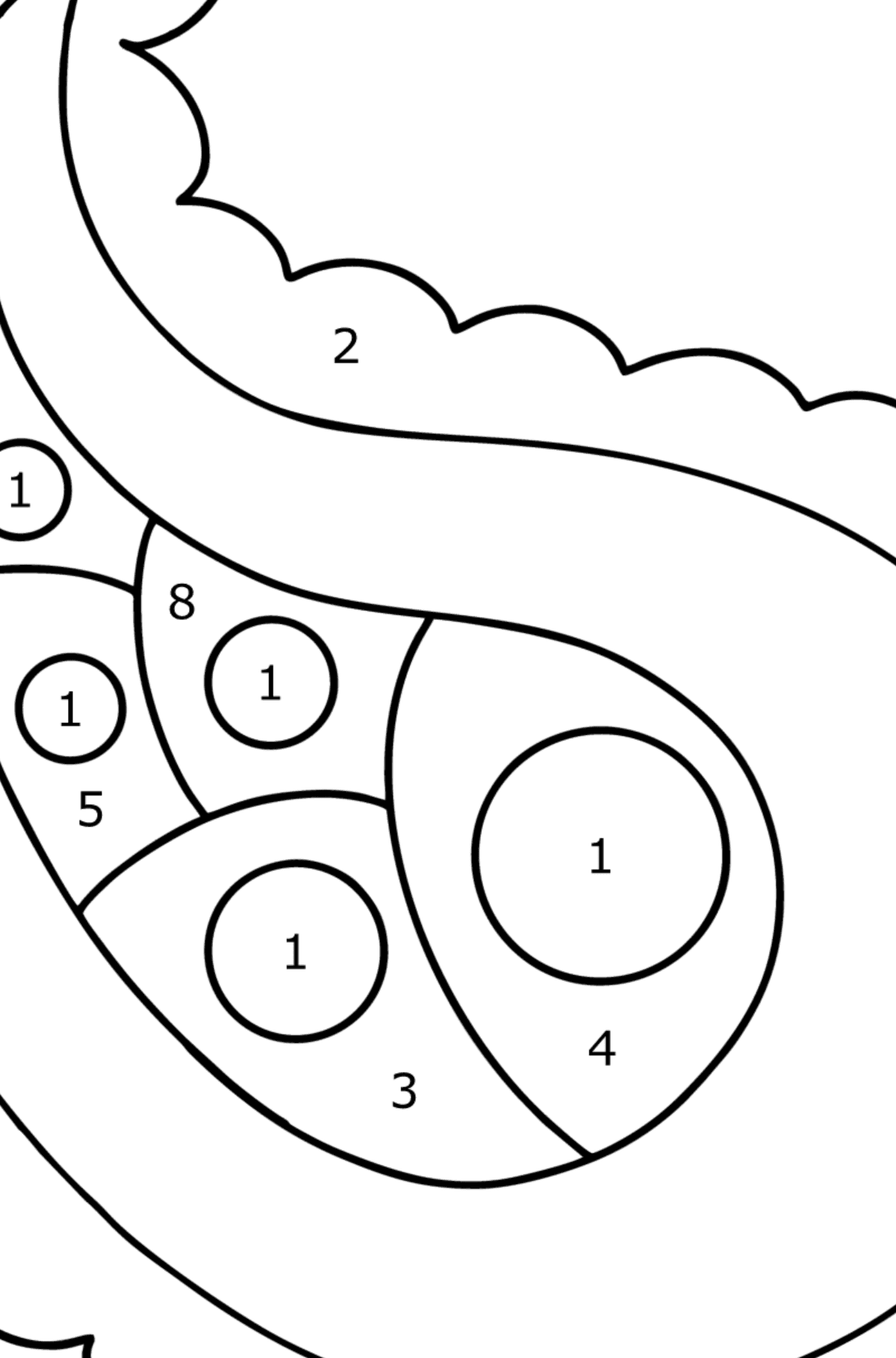 Kids Paisley coloring page - Coloring by Numbers for Kids
