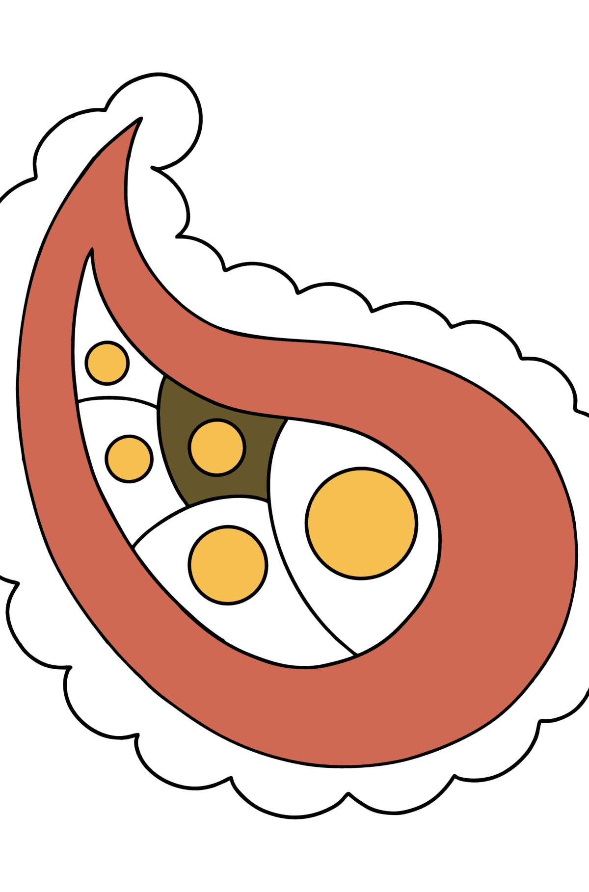 Mewarnai gambar paisley 3 - Mewarnai gambar untuk anak-anak
