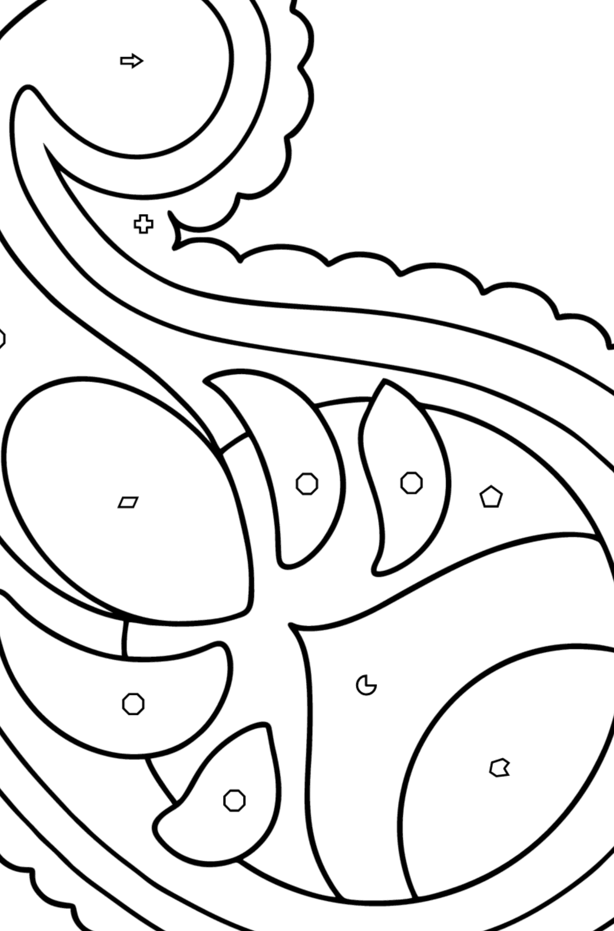 Paisley for Kids coloring page - Coloring by Geometric Shapes for Kids