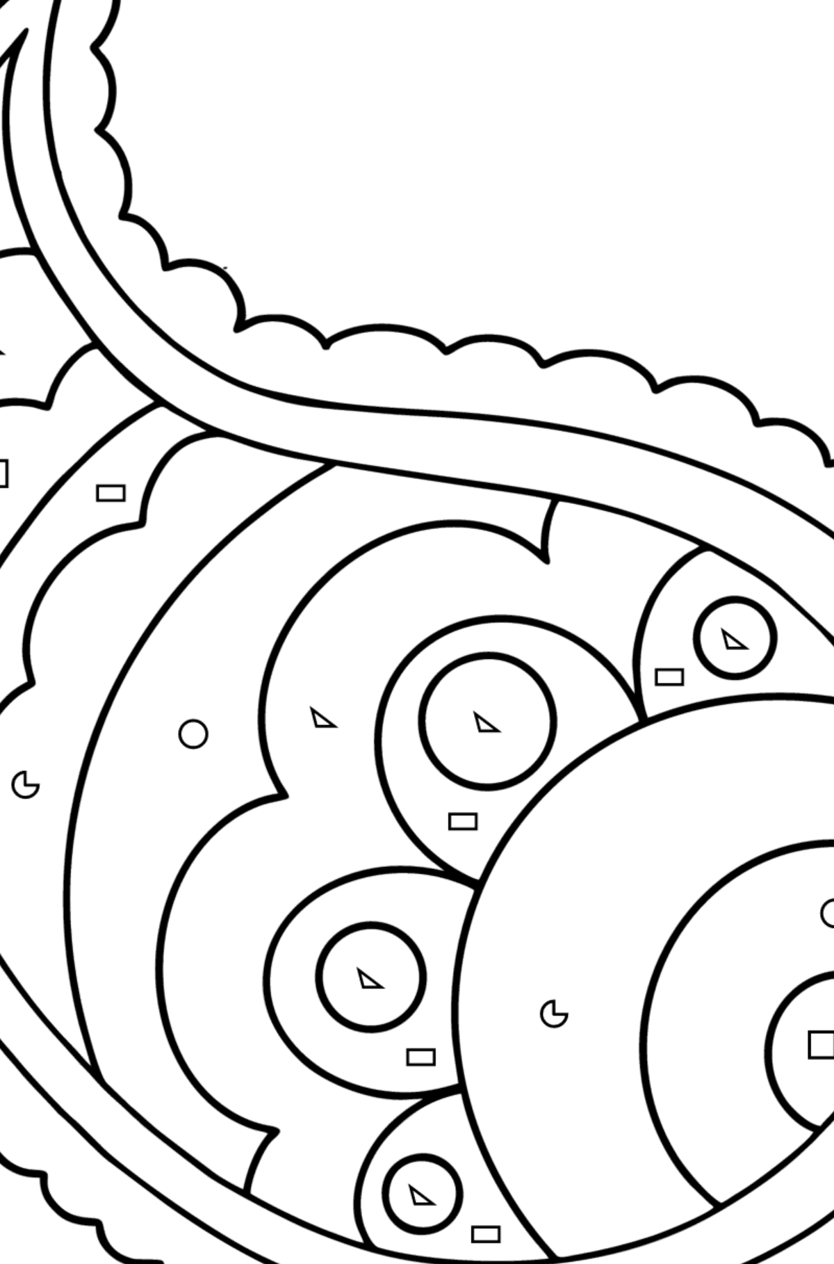Paisley coloring page - 17 Elements - Coloring by Geometric Shapes for Kids