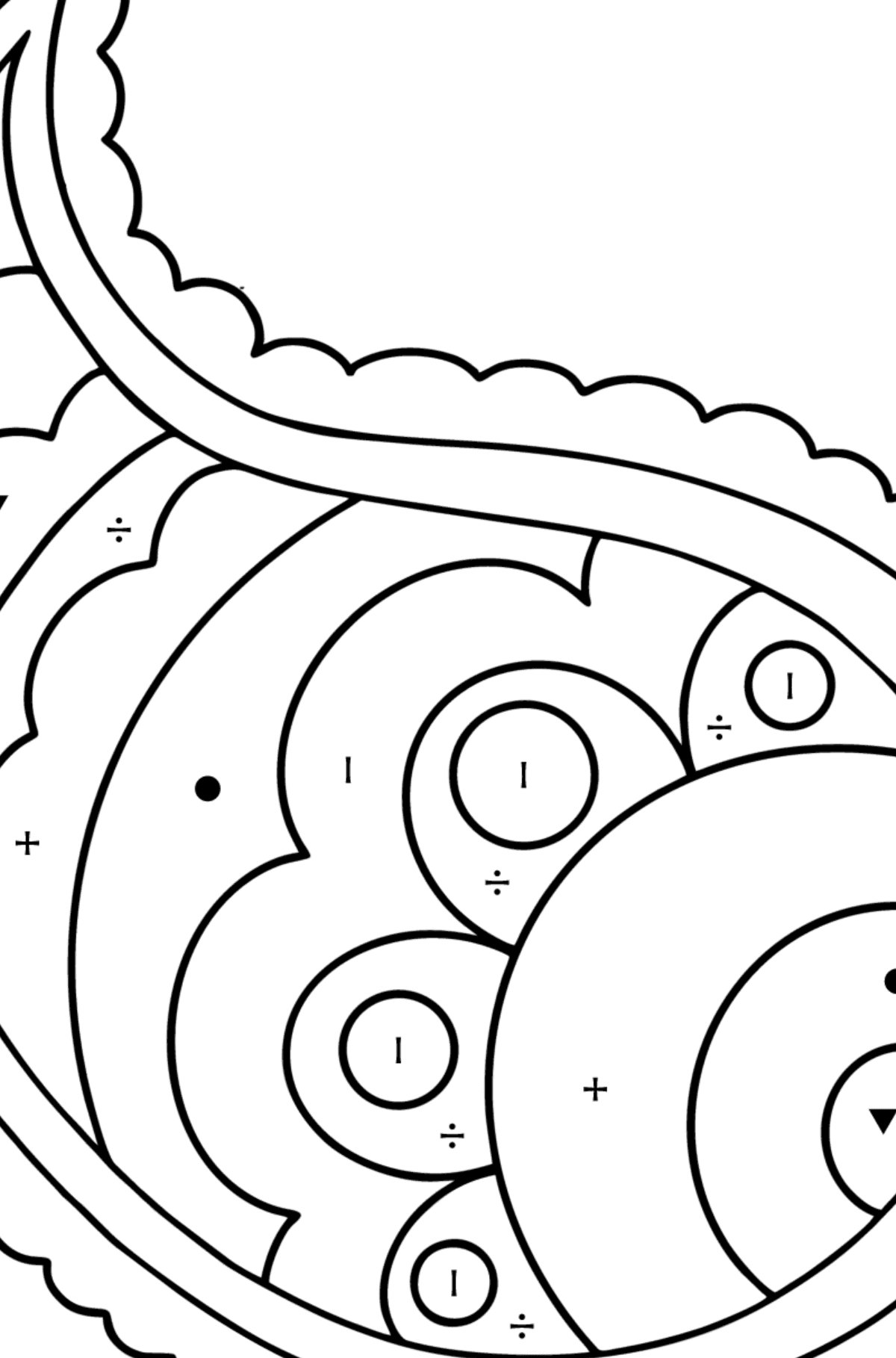 Paisley coloring page - 17 Elements - Coloring by Symbols for Kids