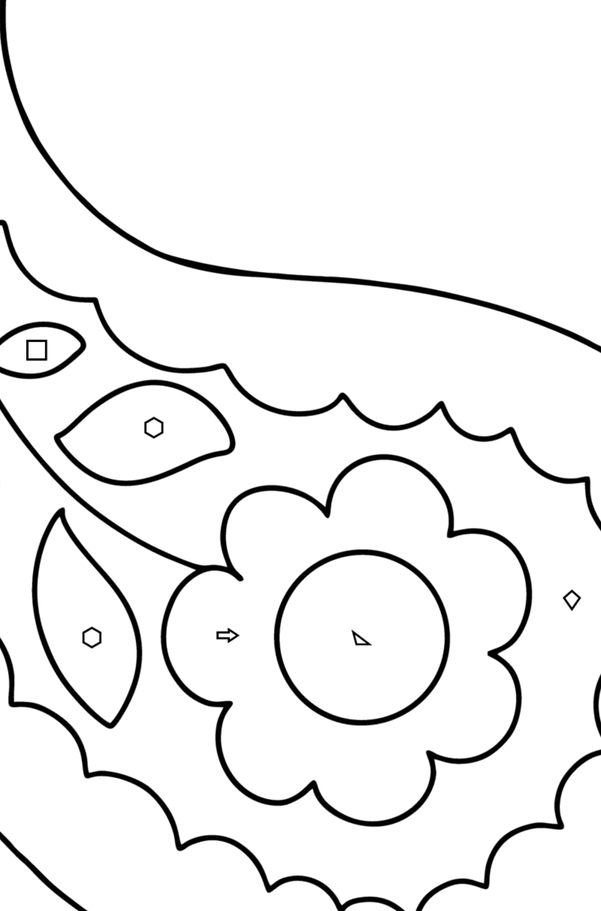 Paisley coloring page for baby - Coloring by Geometric Shapes for Kids