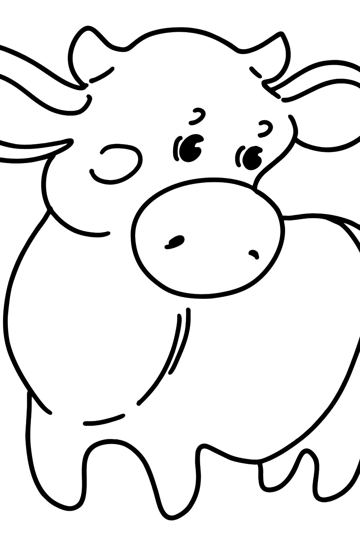 Tegning til farvning kalve - Tegninger til farvelægning for børn