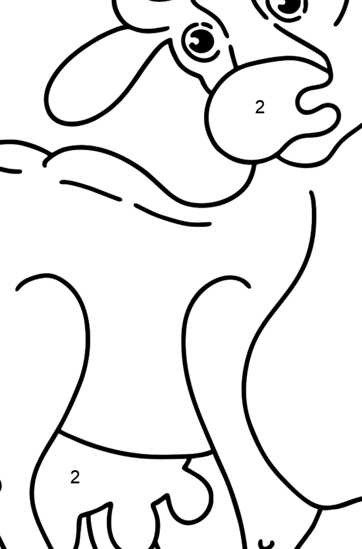 Cow coloring page - Coloring by Numbers for Kids