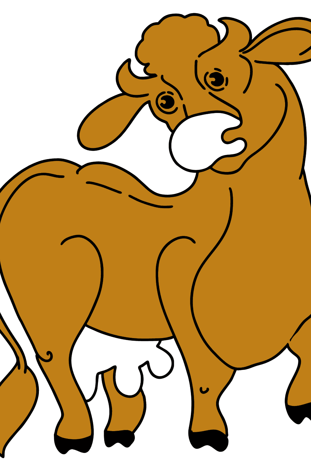 Tegning til farvning kæledyr ko - Tegninger til farvelægning for børn