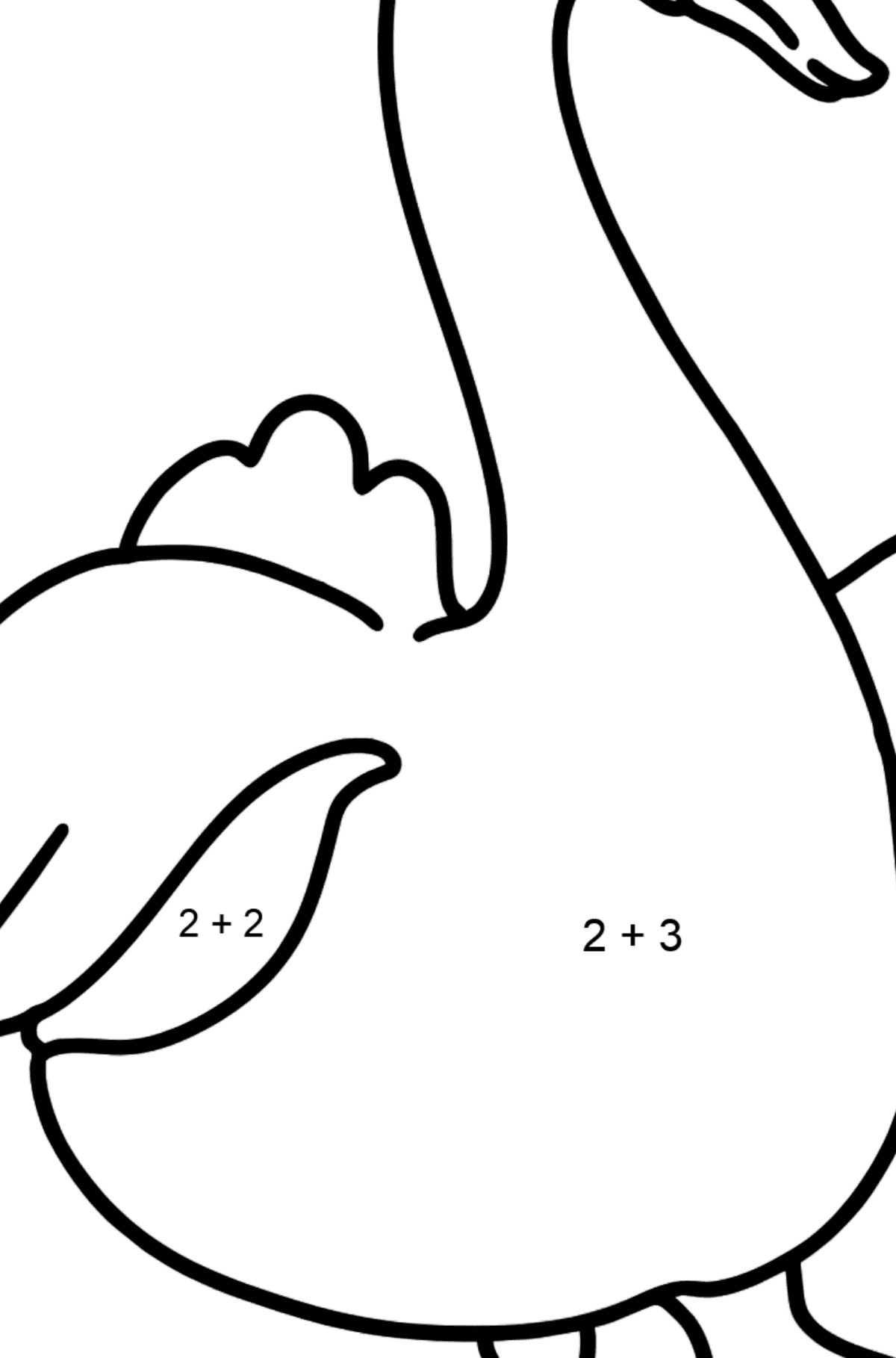 Goose coloring page - Math Coloring - Addition for Kids