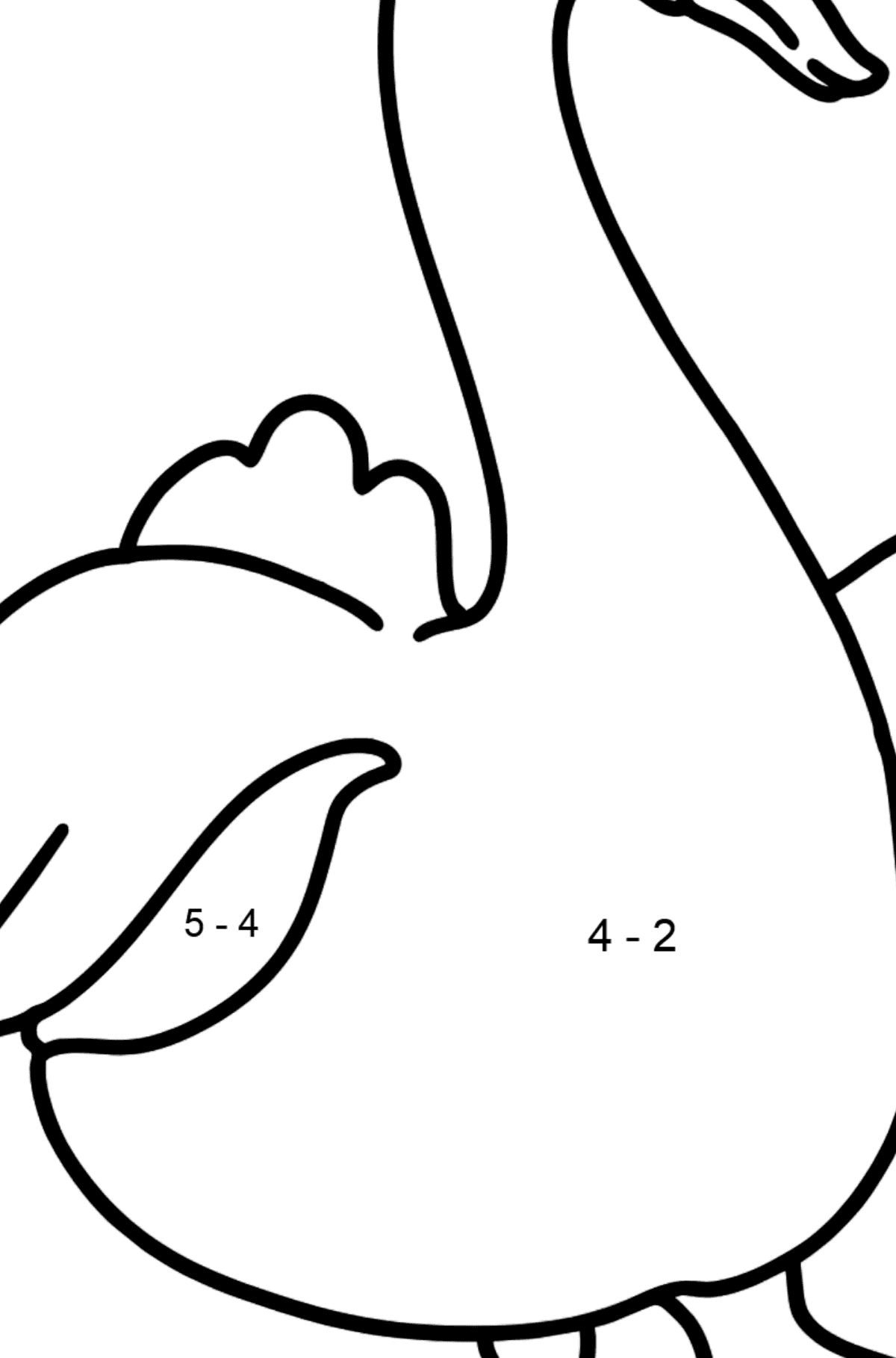 Goose coloring page - Math Coloring - Subtraction for Kids