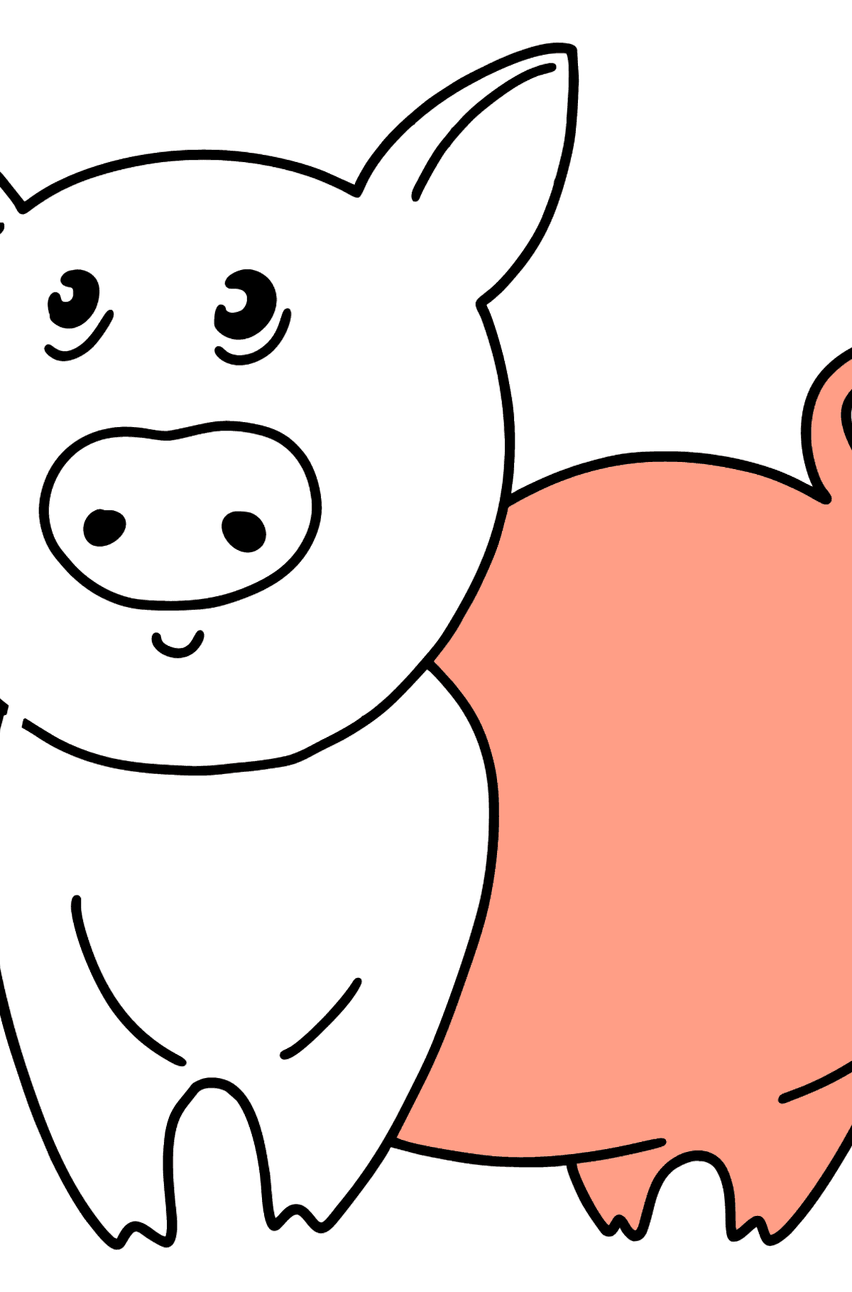 Dibujo para colorear de cerdo - Dibujos para Colorear para Niños