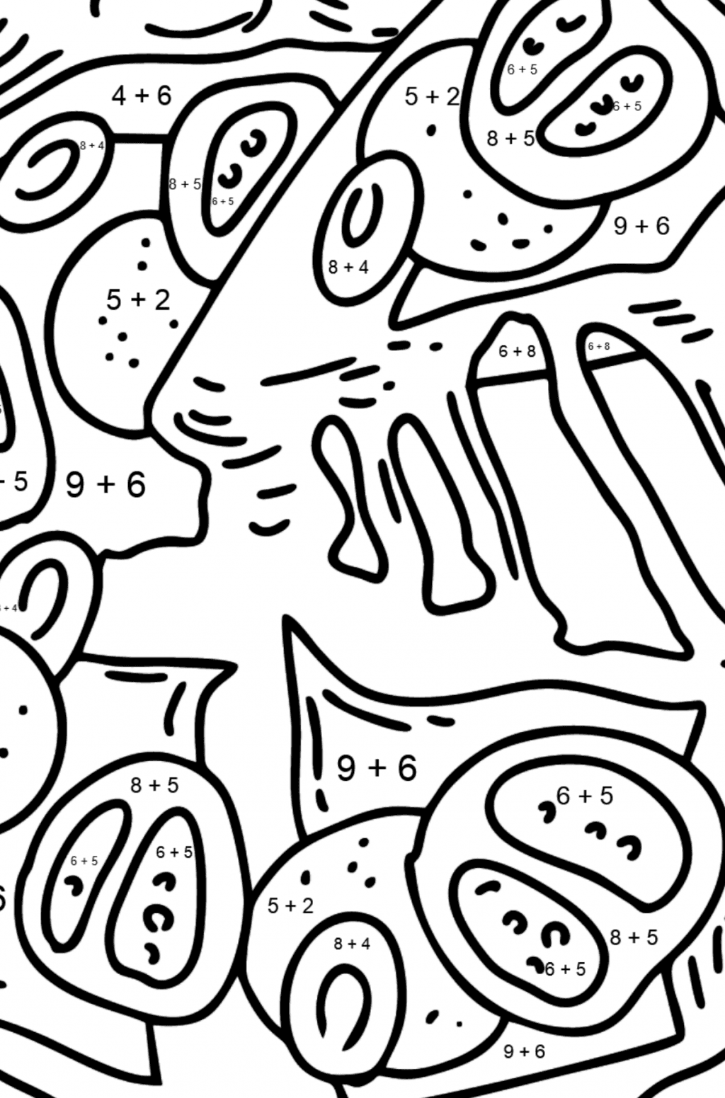 Cheddar Cheese Pizza coloring page ♥ Online or Printable for Free!