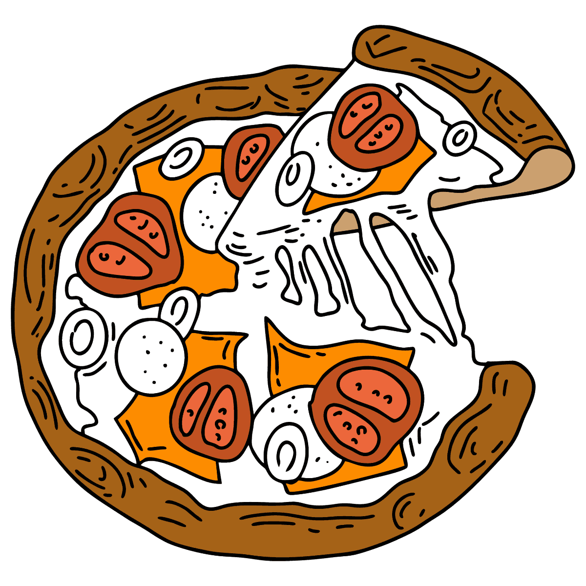 Раскраски пицца и суши