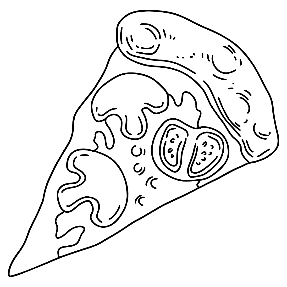 Кусок пиццы рисунок карандашом