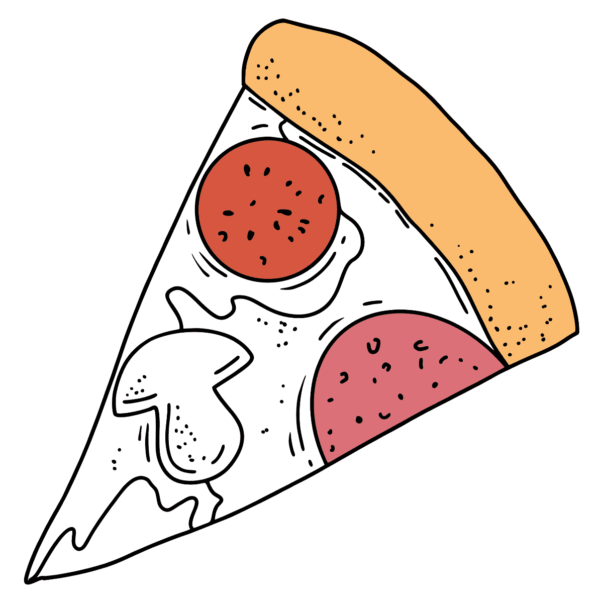Пиццу салями раскраска