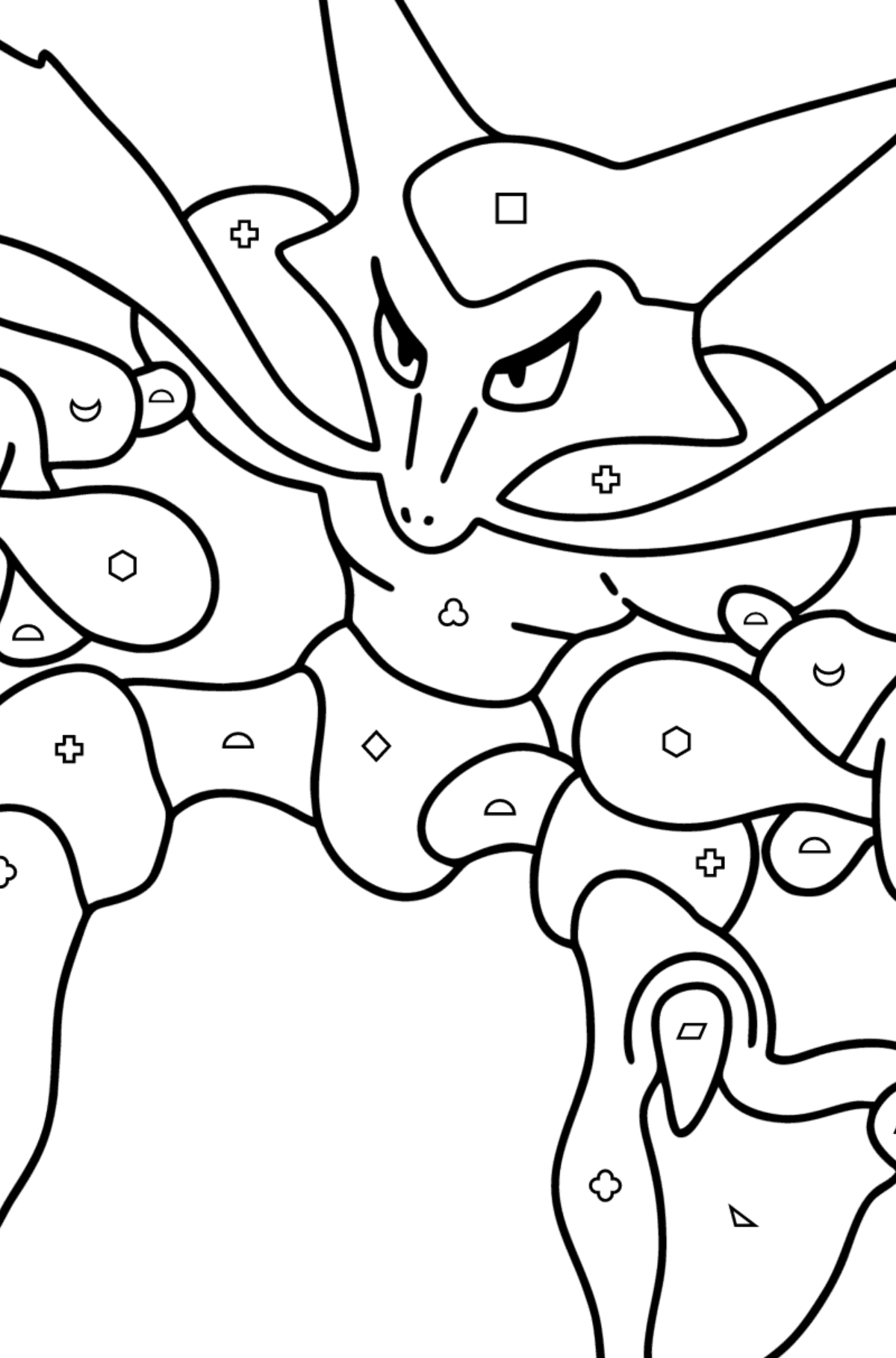 Målarbild Pokémon Go Alakazam - Färgläggning av geometriska former För barn