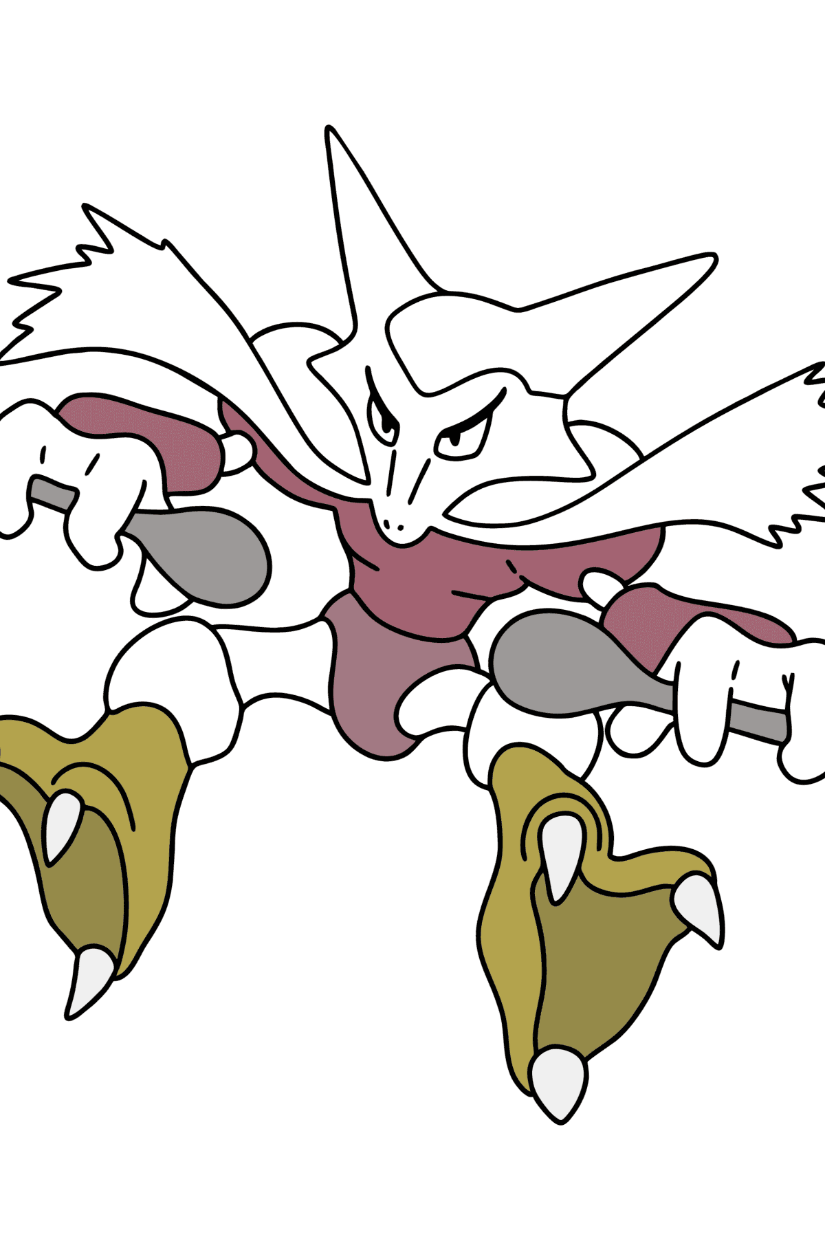 Mewarnai gambar Pokémon Go Alakazam - Mewarnai gambar untuk anak-anak
