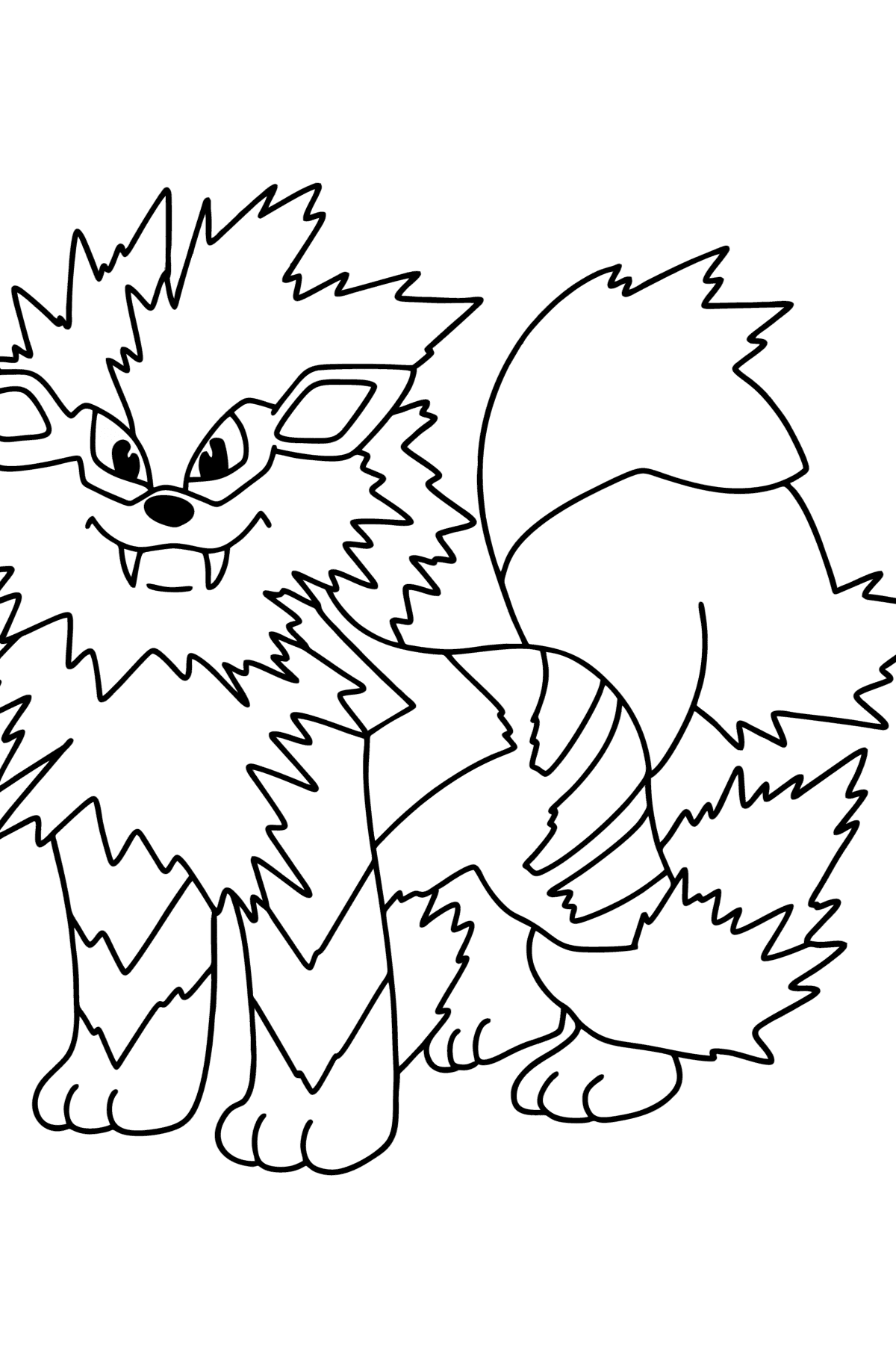 Tegning til fargelegging Pokémon Go Arcanine - Tegninger til fargelegging for barn