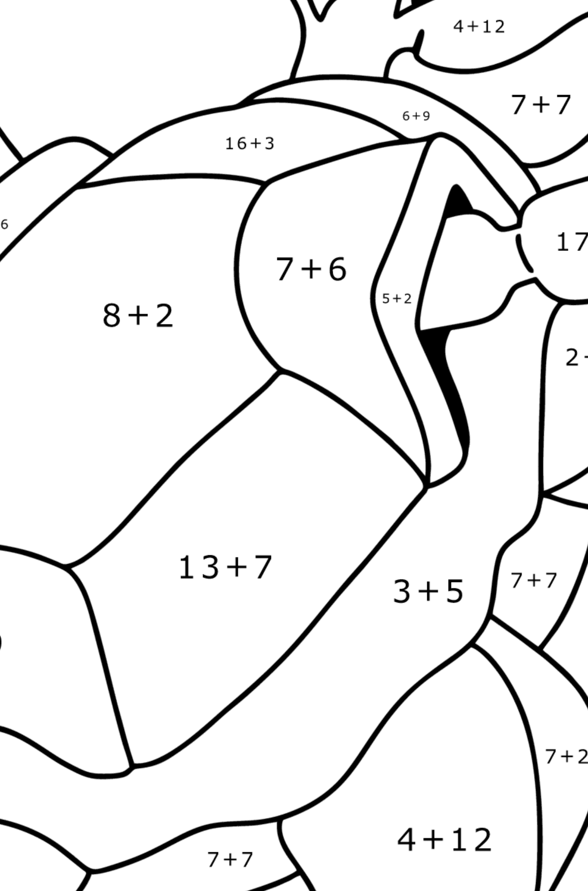 Pokémon Go Blastoise coloring page - Math Coloring - Addition for Kids