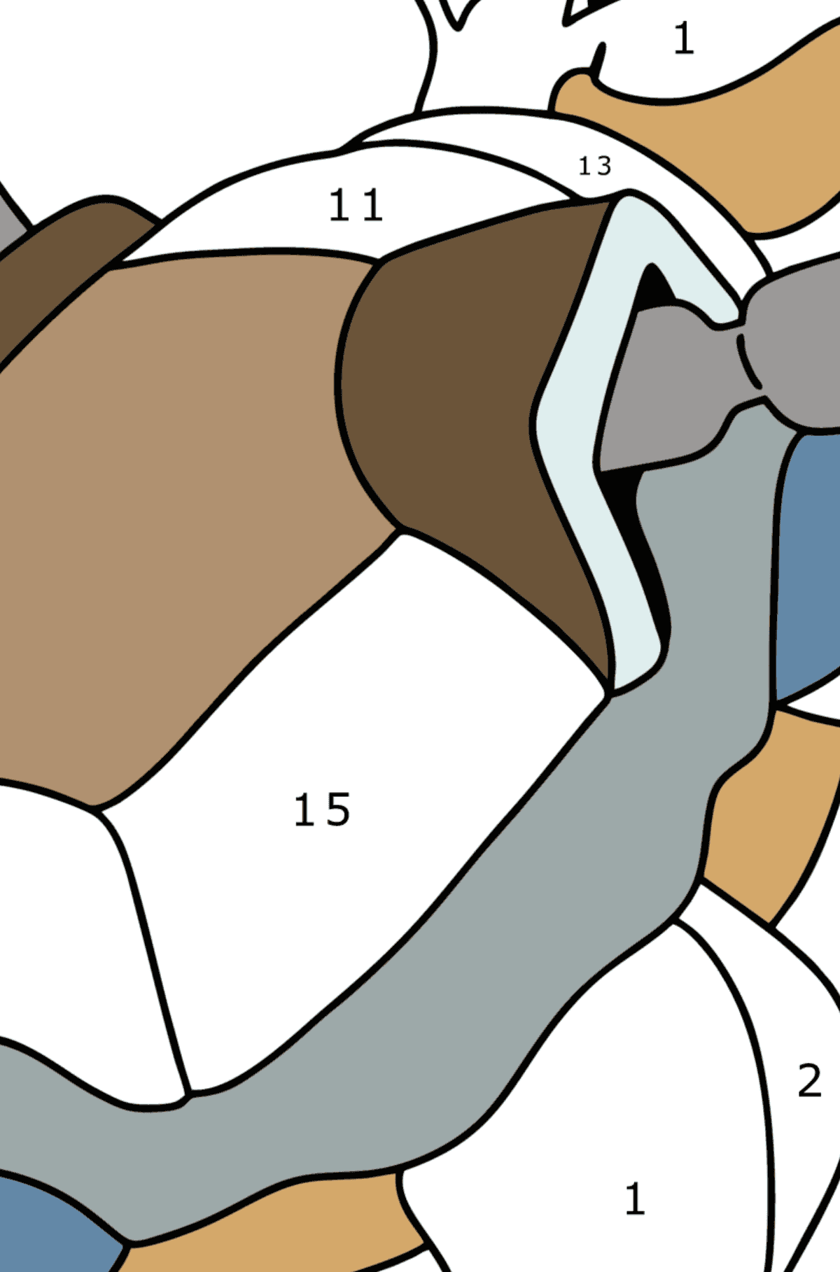 Tegning til fargelegging Blastoise - Fargelegge etter numre for barn
