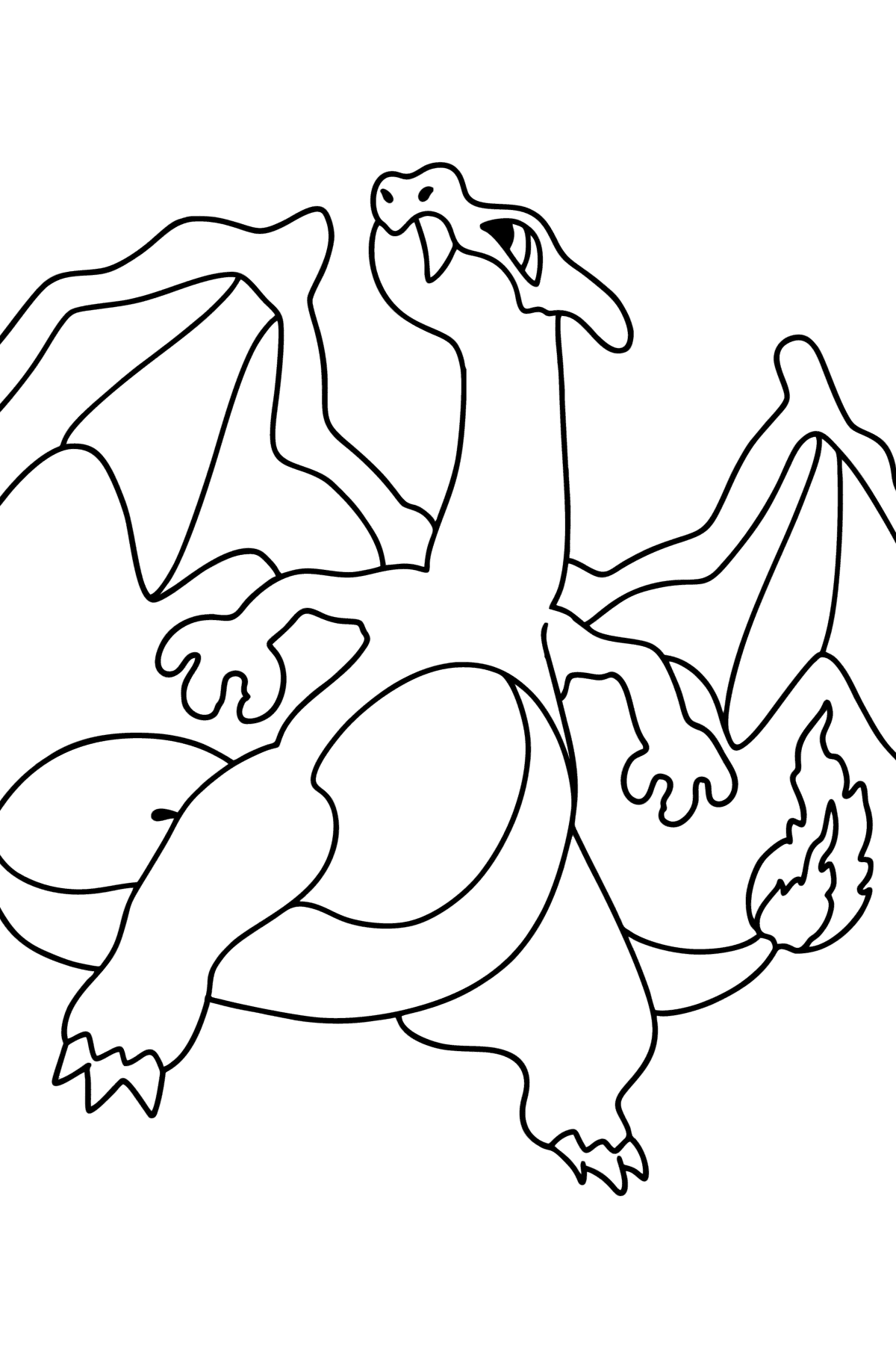 Tegning til fargelegging Pokémon Go Charizard - Tegninger til fargelegging for barn