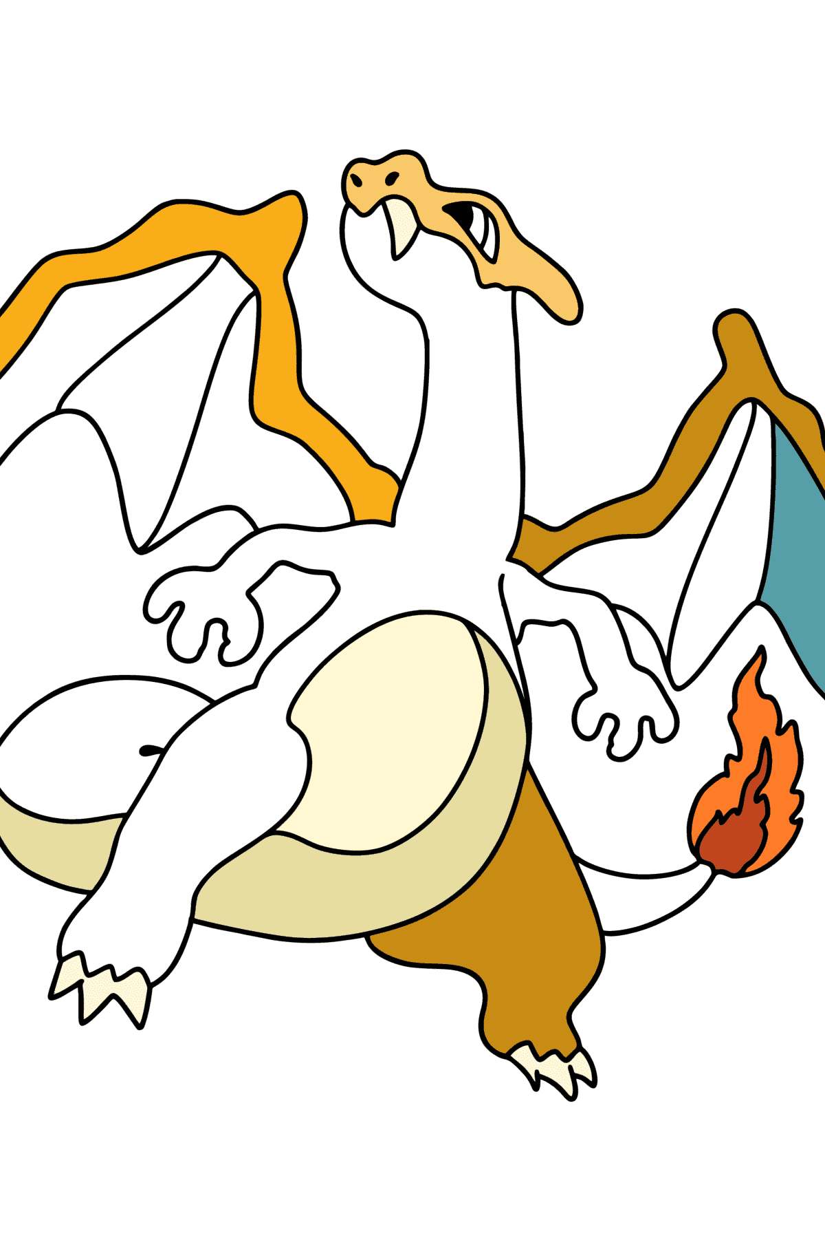 Desenho de Pokémon Go Charizard para colorir - Imagens para Colorir para Crianças