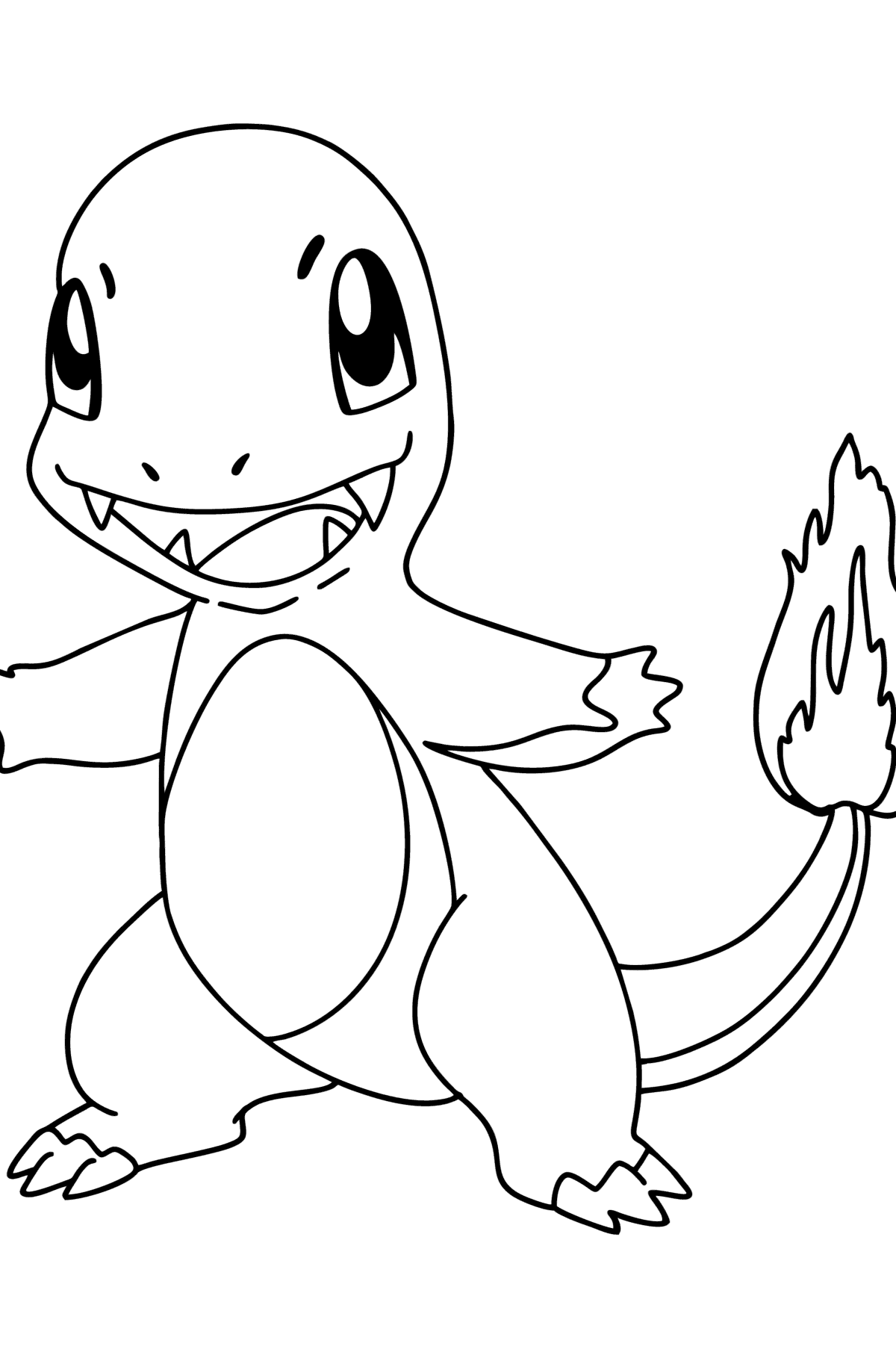 Tegning til fargelegging Pokémon Go Charmander - Tegninger til fargelegging for barn
