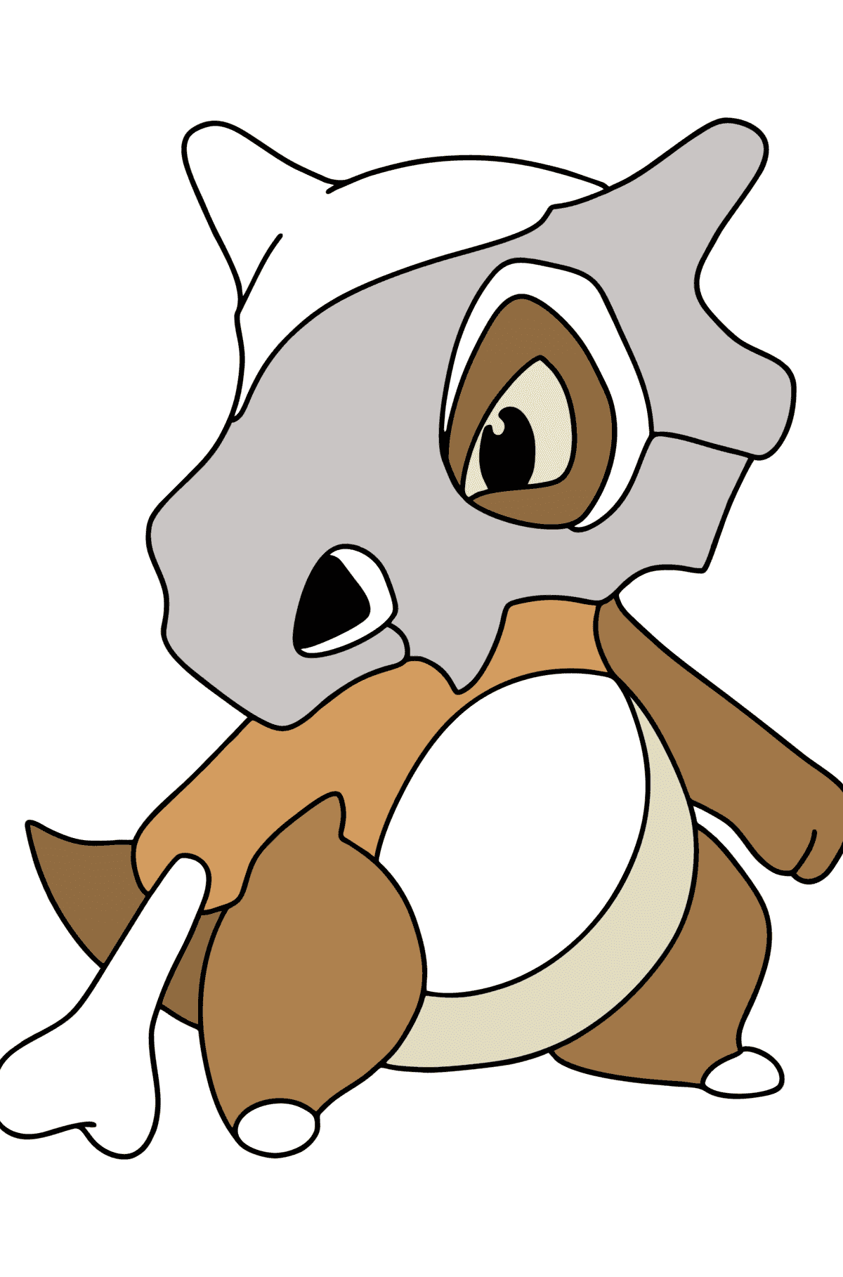 Tegning til farvning Pokémon Go Cubone - Tegninger til farvelægning for børn