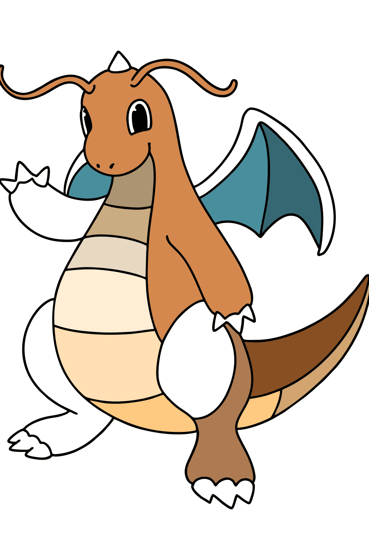 Desenho de Pokemon Go Dragonite para colorir - Imagens para Colorir para Crianças