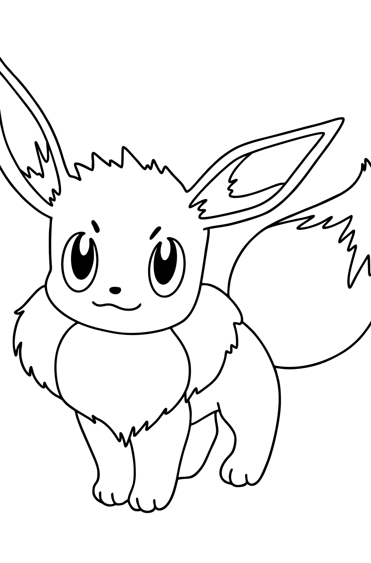 Tegning til farvning Pokémon Go Eevee - Tegninger til farvelægning for børn
