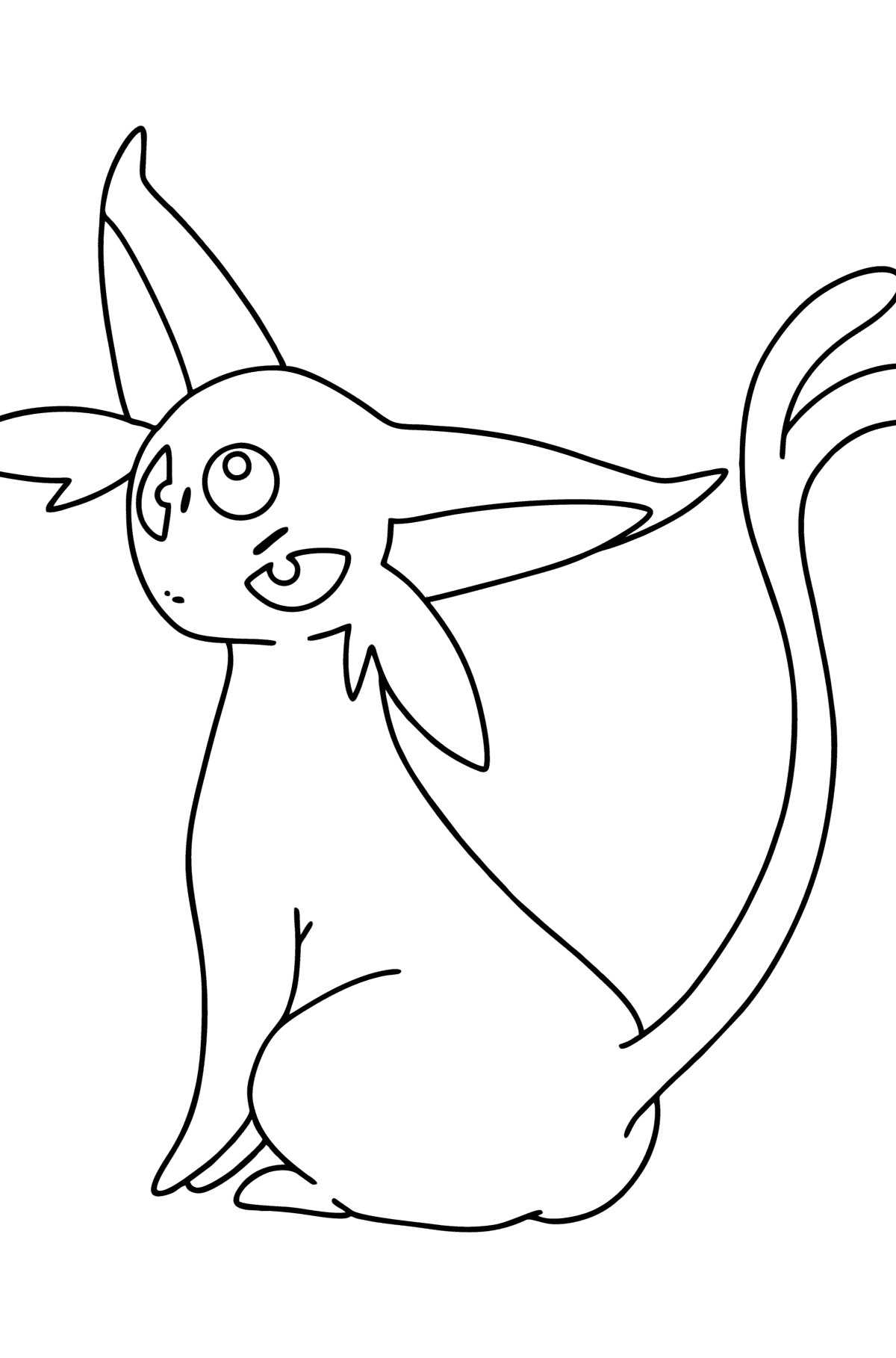 Tegning til farvning Pokémon Go Espeon - Tegninger til farvelægning for børn