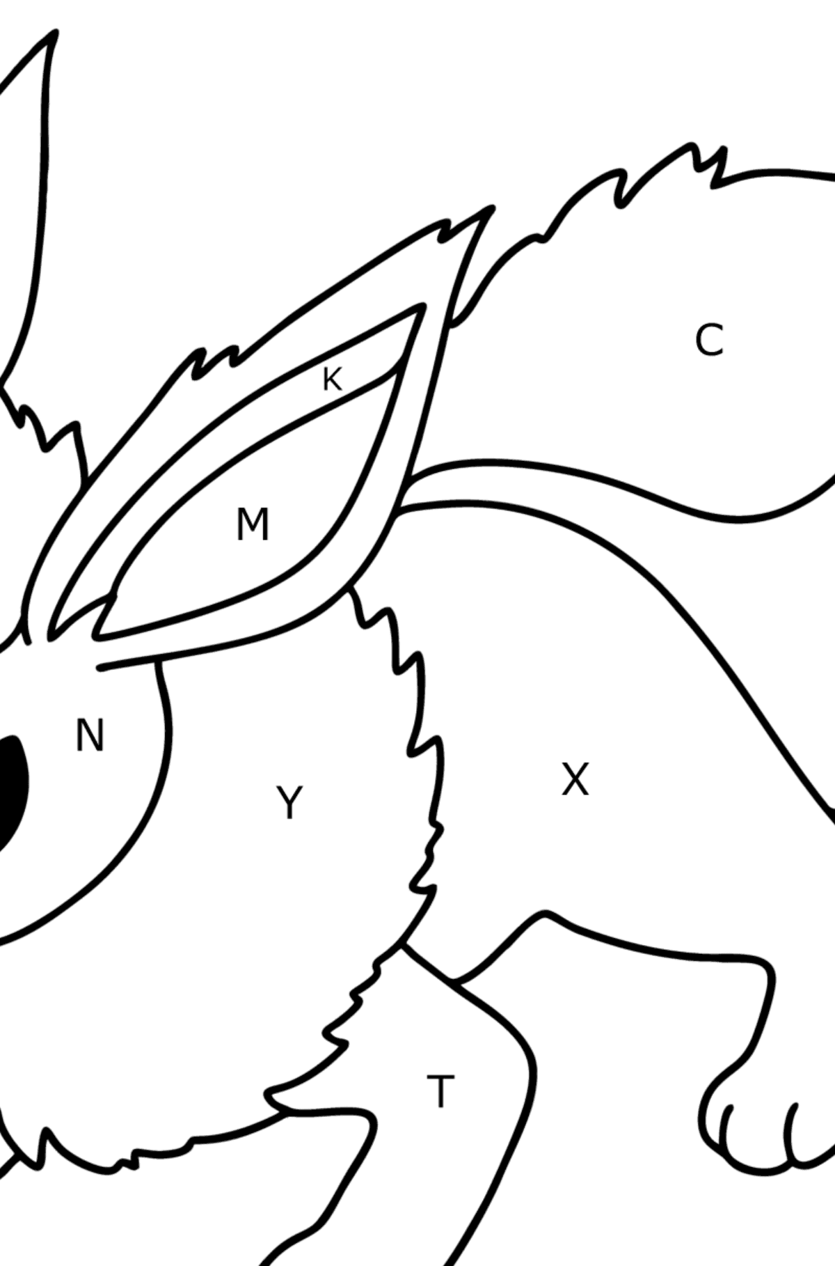 Pokemon Go Flareon coloring page - Coloring by Letters for Kids