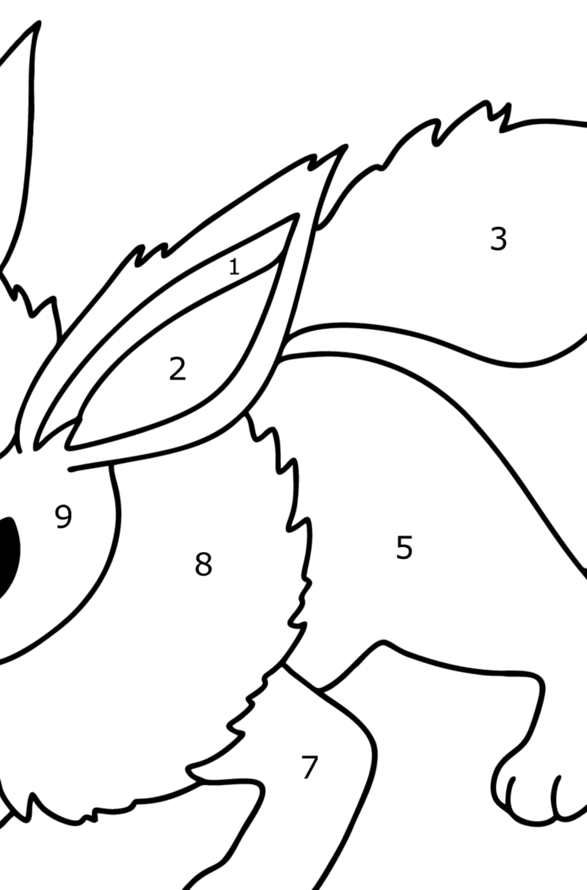 Tegning til farvning Pokémon Go Flareon - Farvelægning side af tallene for børn