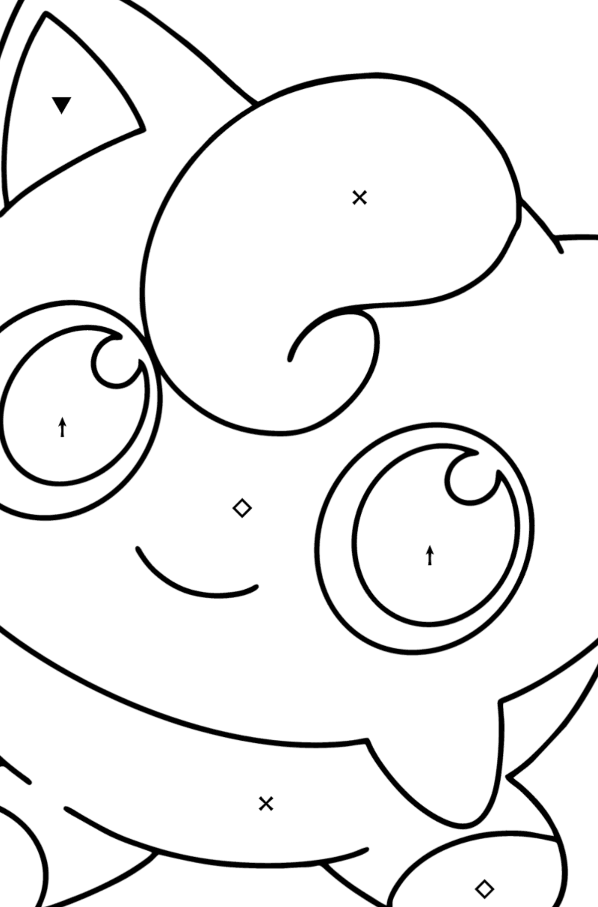 Coloring page Pokémon Go Jigglypuff - Coloring by Symbols for Kids