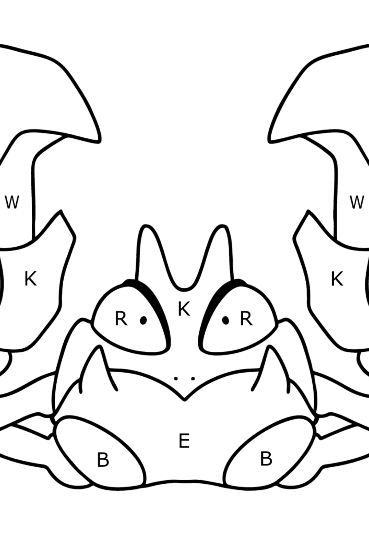 Pokemon Go Krabby coloring page - Coloring by Letters for Kids