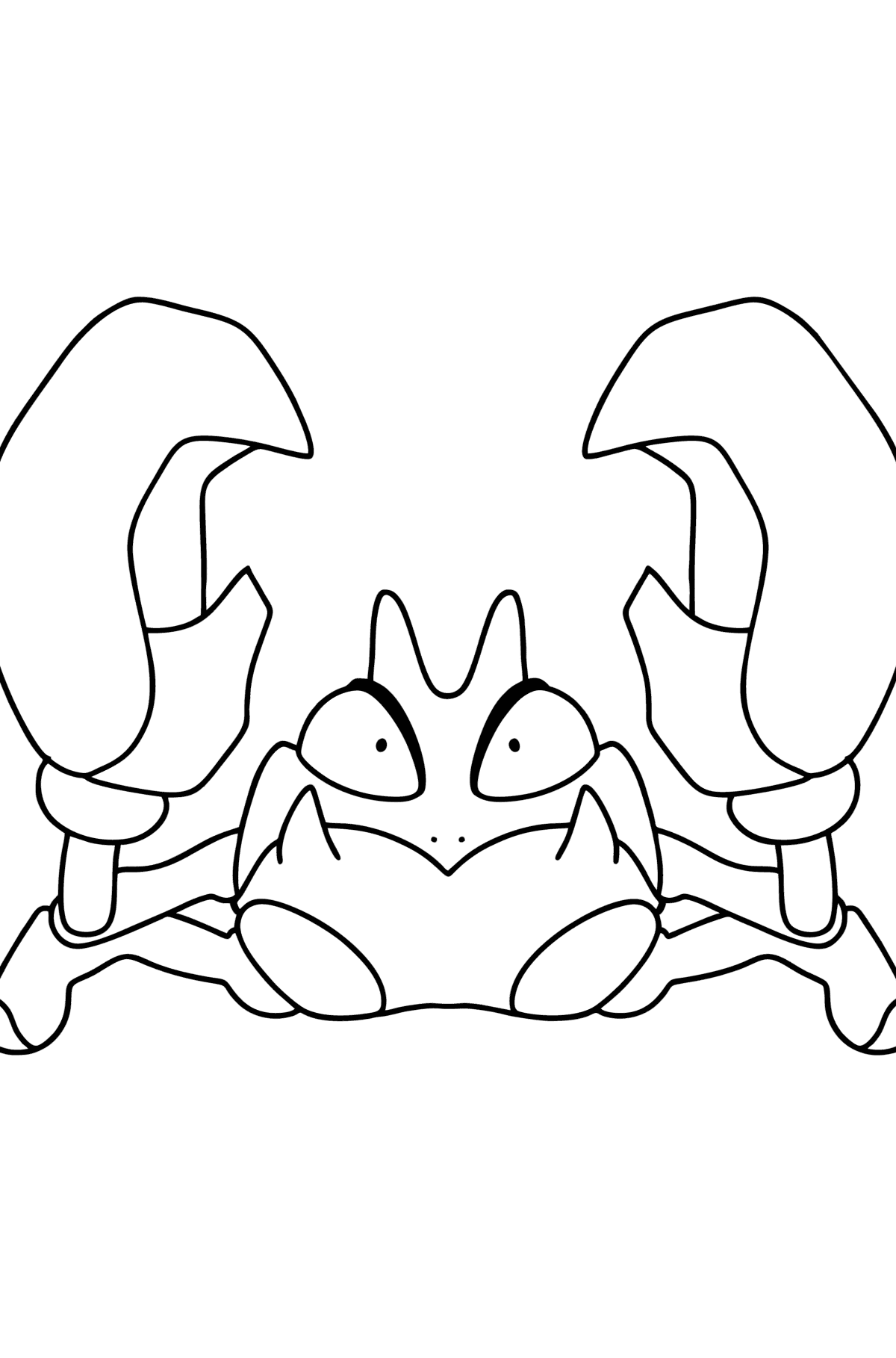 Tegning til fargelegging Pokémon Go Krabby - Tegninger til fargelegging for barn