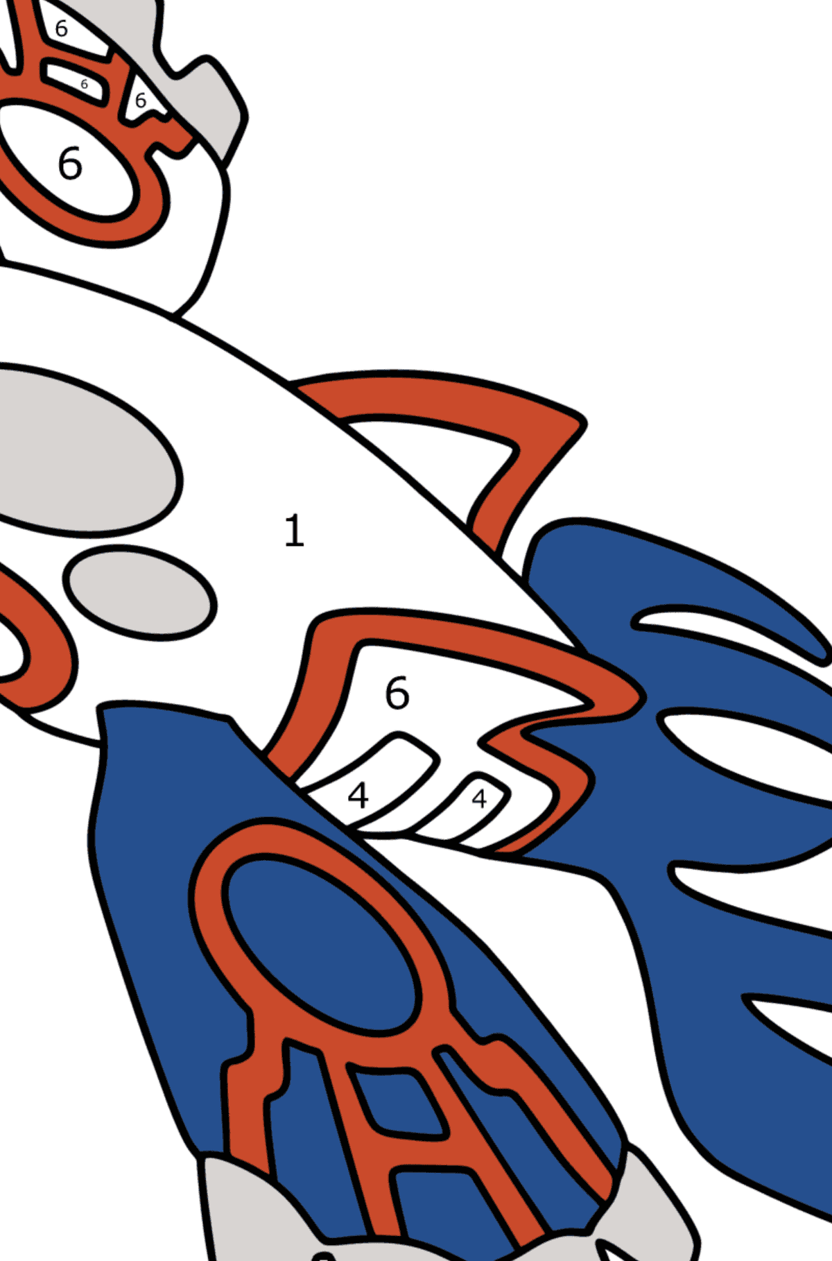 Coloring page Pokemon Go Kyogre - Coloring by Numbers for Kids