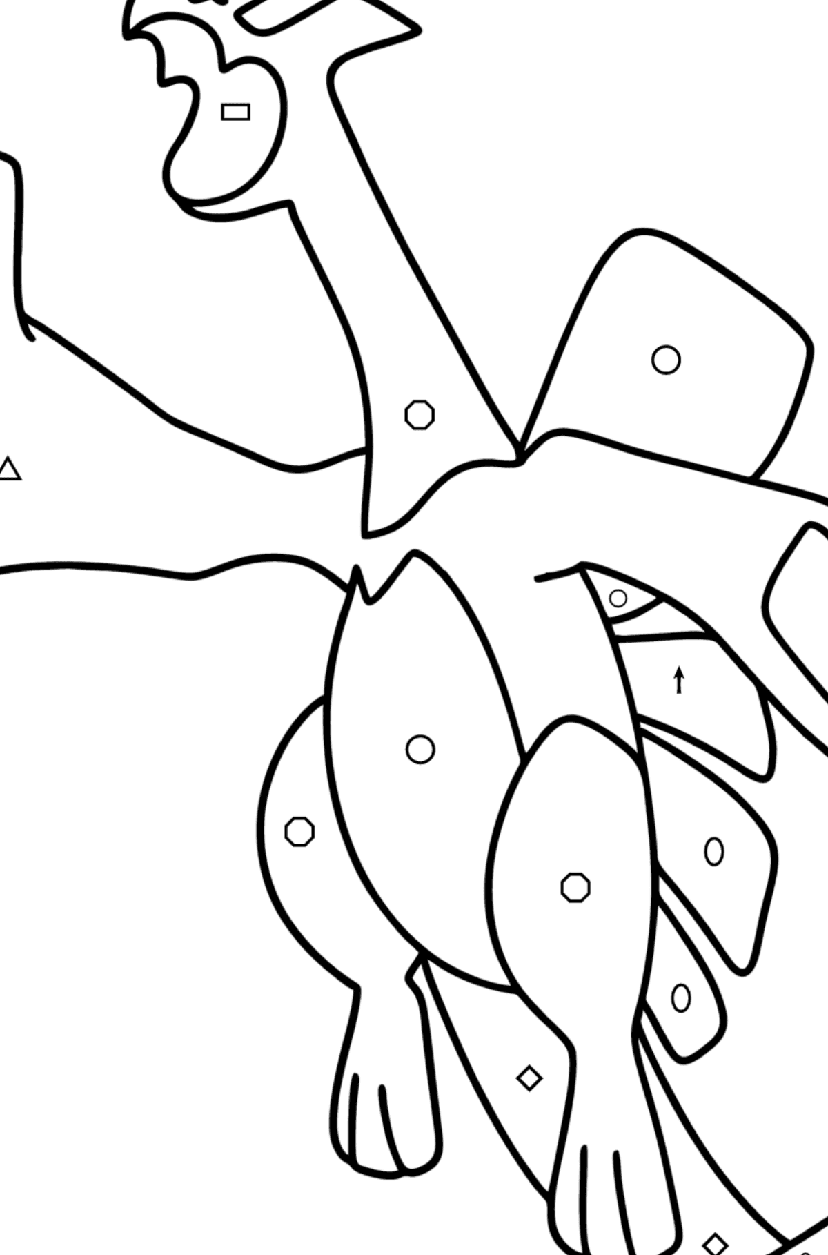 Coloring page Pokemon Go Lugia - Coloring by Symbols and Geometric Shapes for Kids