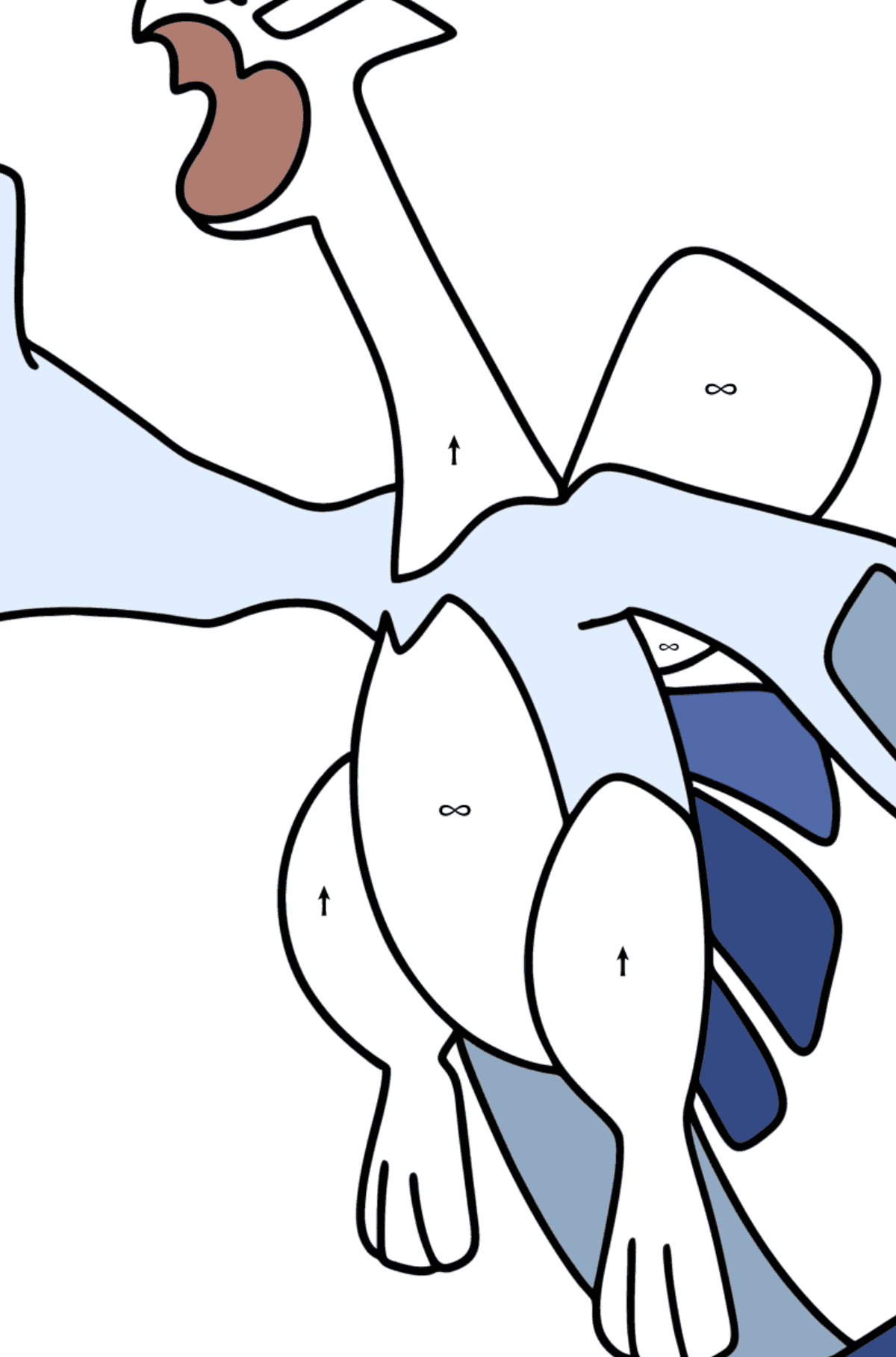 Coloring page Pokemon Go Lugia - Coloring by Symbols for Kids