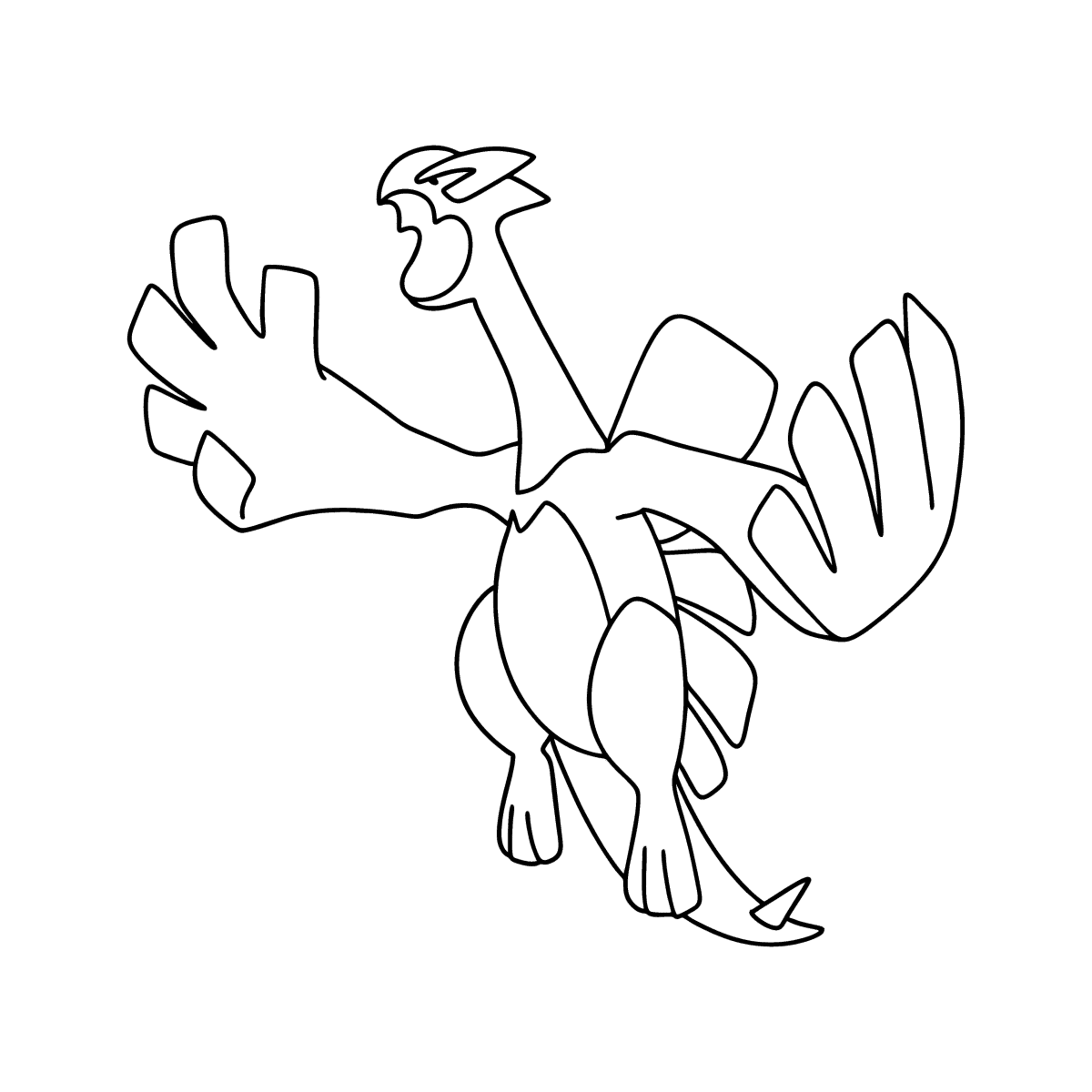 Desenho de Lugia dos Pokémon segunda geração para colorir