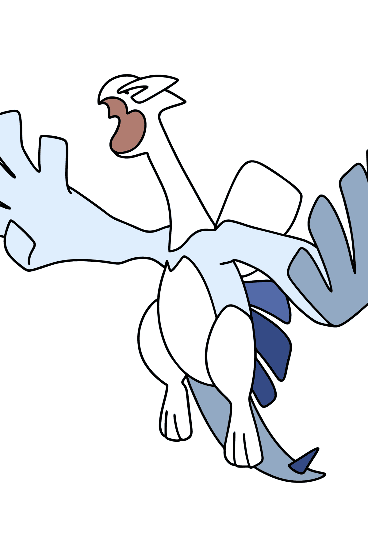 Mewarnai gambar Pokémon Go Lugia - Mewarnai gambar untuk anak-anak