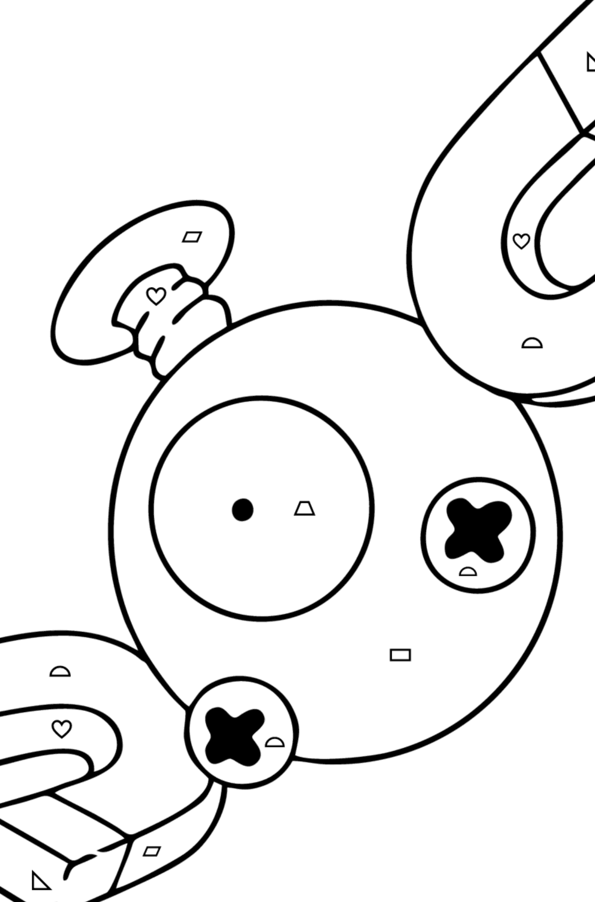 Coloring page Pokémon Go Magnemite - Coloring by Geometric Shapes for Kids