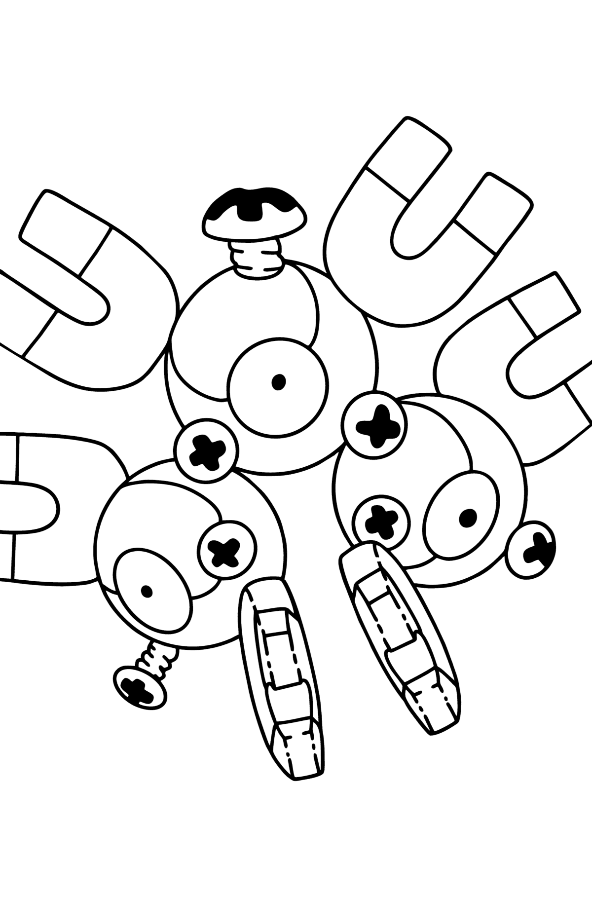 Coloring page Pokémon Go Magneton - Coloring Pages for Kids