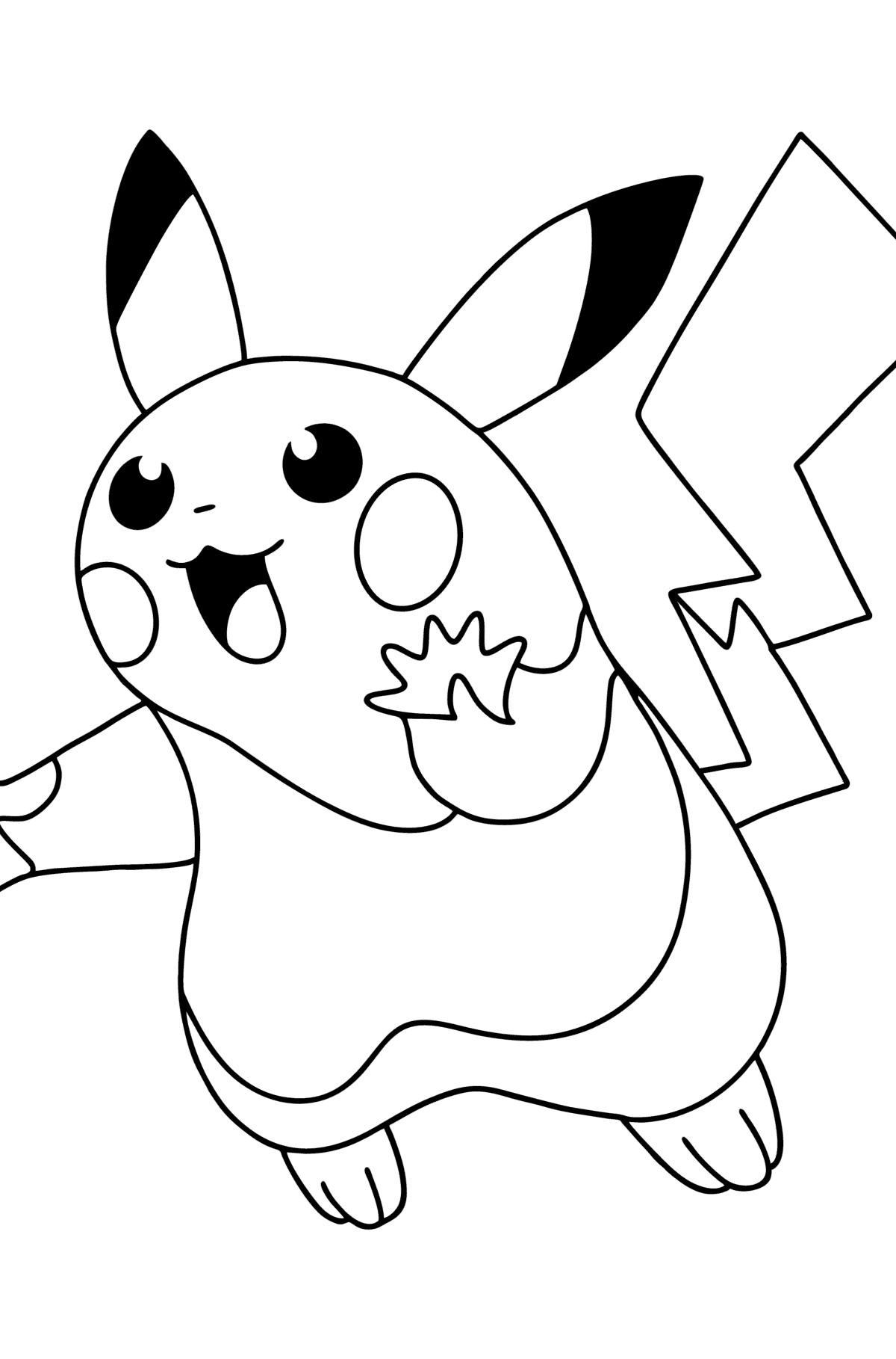 Dibujo de Pokémon Go Picachu para colorear - Dibujos para Colorear para Niños