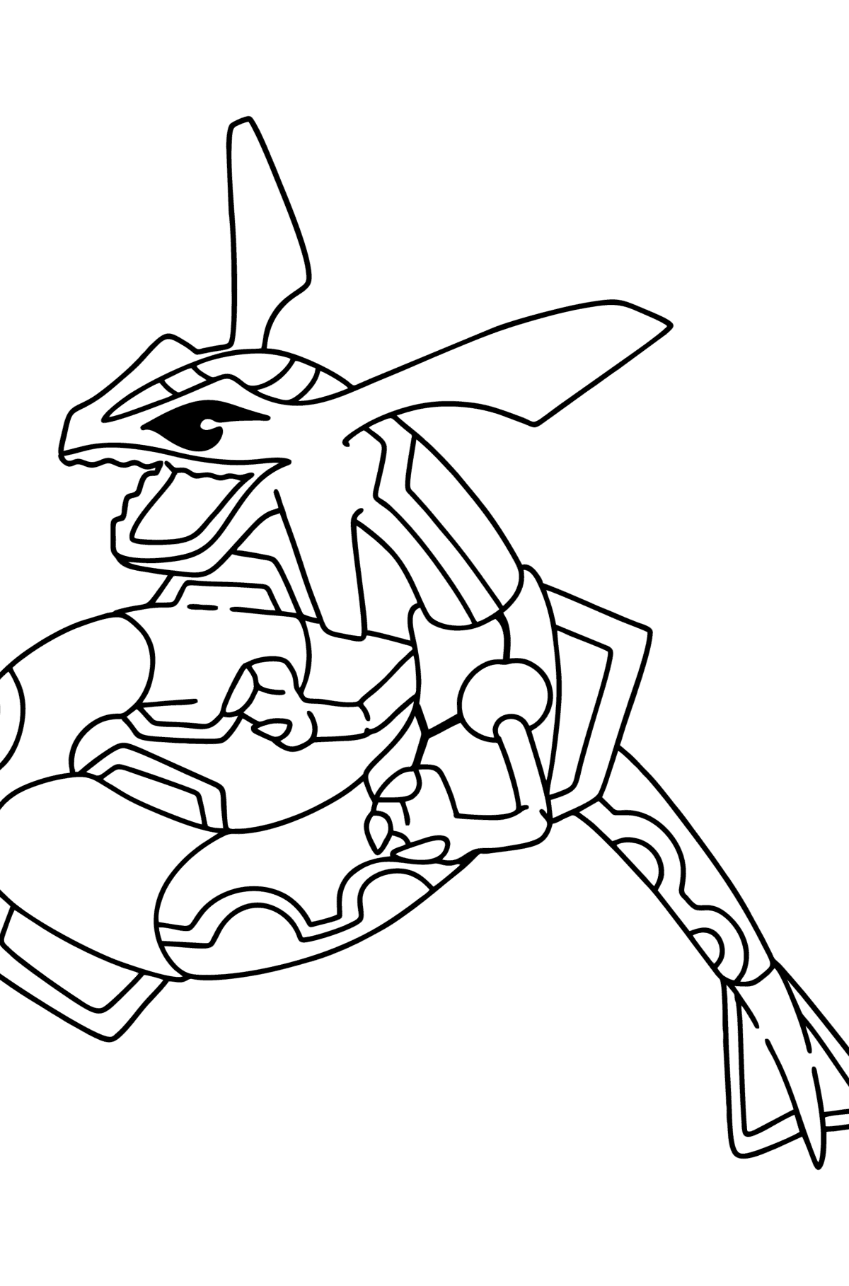Coloring page Pokemon Go Rayquaza - Coloring Pages for Kids