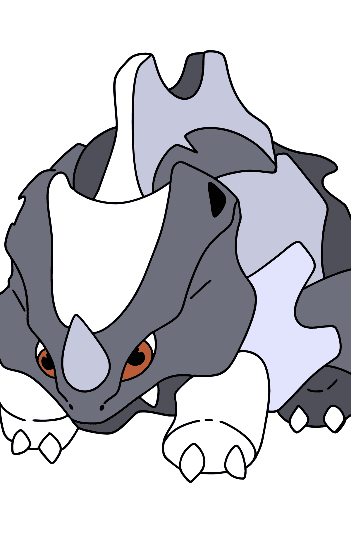 Mewarnai gambar Pokémon Go Rhyhorn - Mewarnai gambar untuk anak-anak