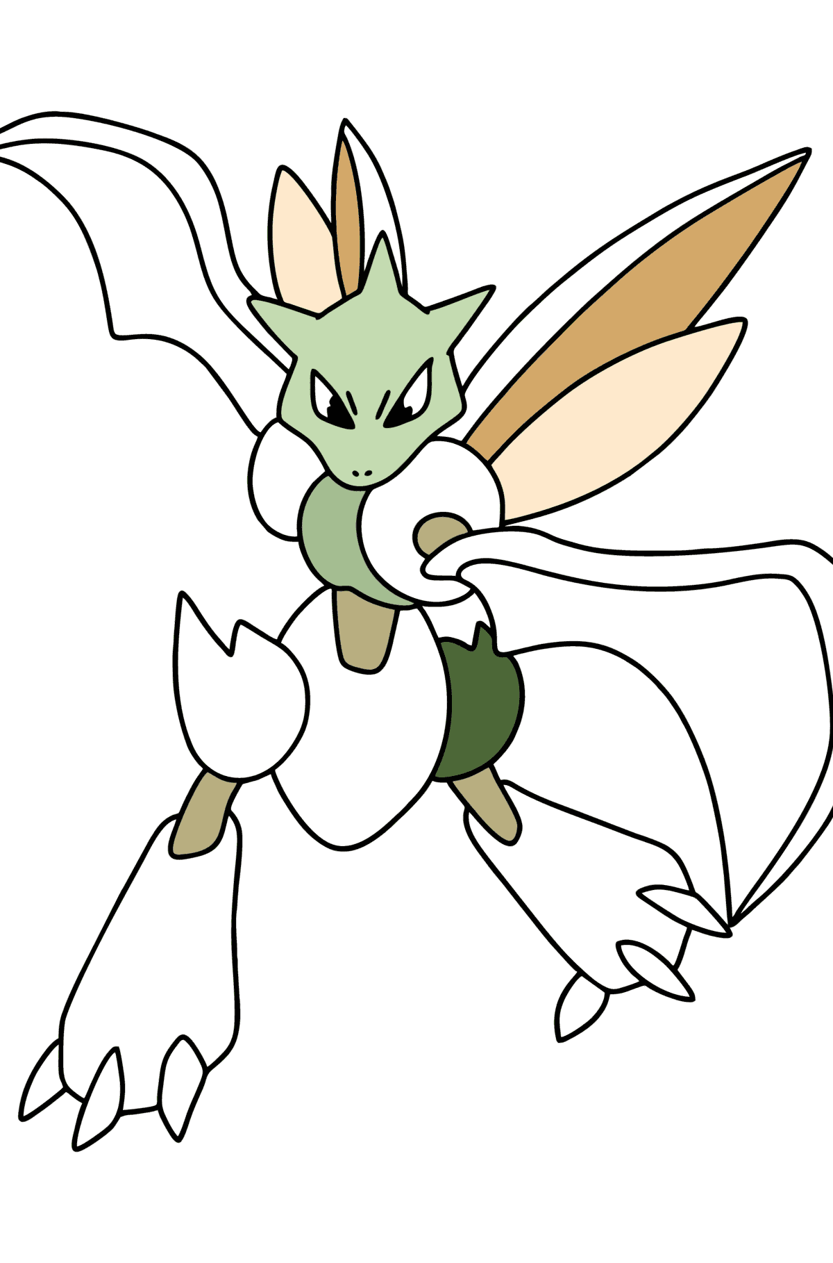 Mewarnai gambar Pokémon Go Scyther - Mewarnai gambar untuk anak-anak