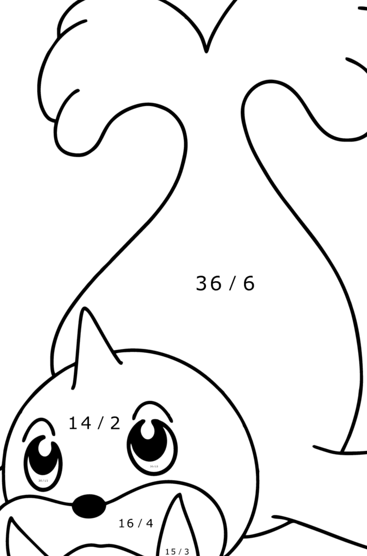 Coloring page Pokémon Go Seel - Math Coloring - Division for Kids