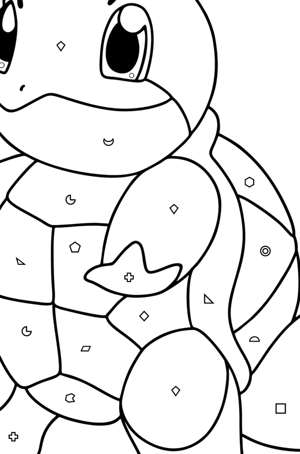 Coloring page Pokémon Go Squirtle - Coloring by Geometric Shapes for Kids