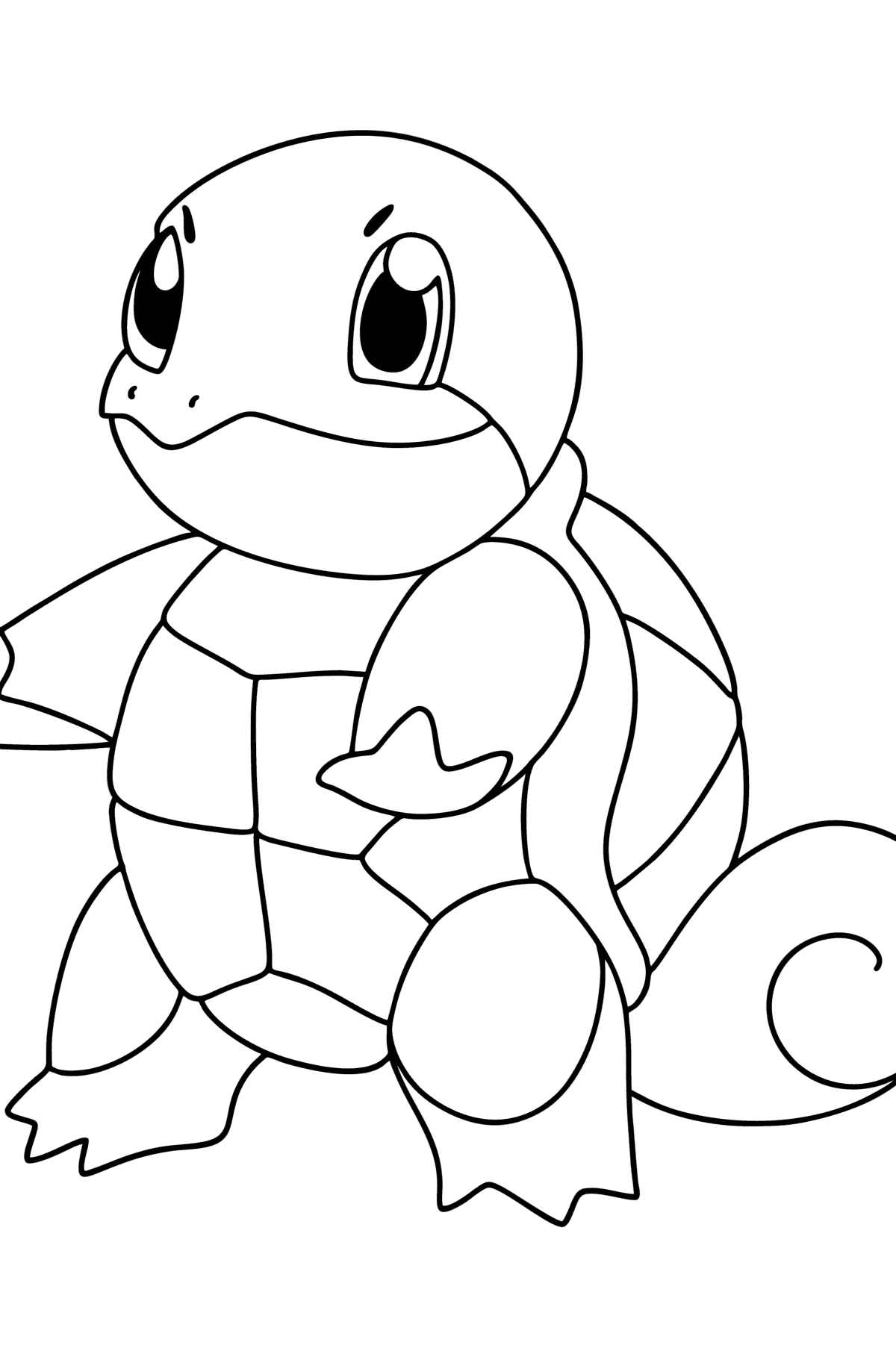 Tegning til farvning Pokémon Go Squirtle - Tegninger til farvelægning for børn