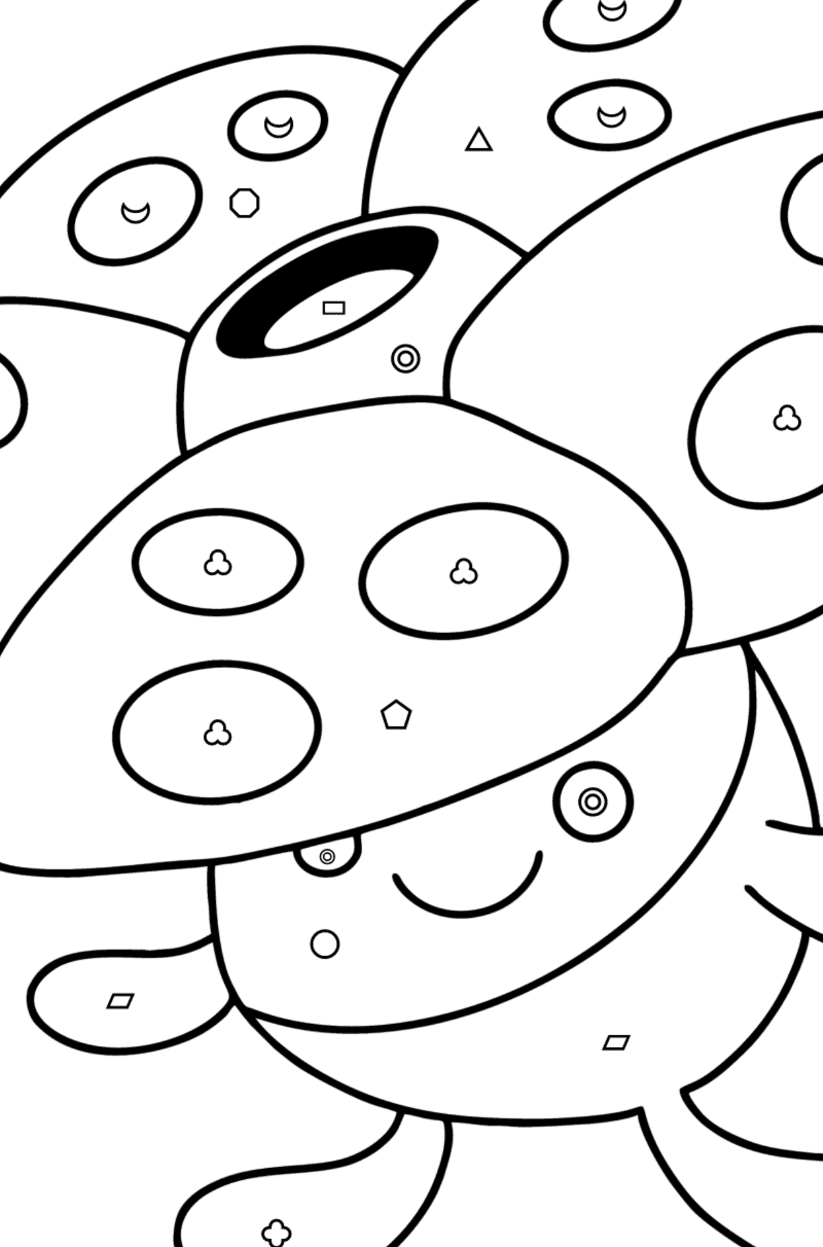 Coloring page Pokémon Go Vileplume - Coloring by Geometric Shapes for Kids
