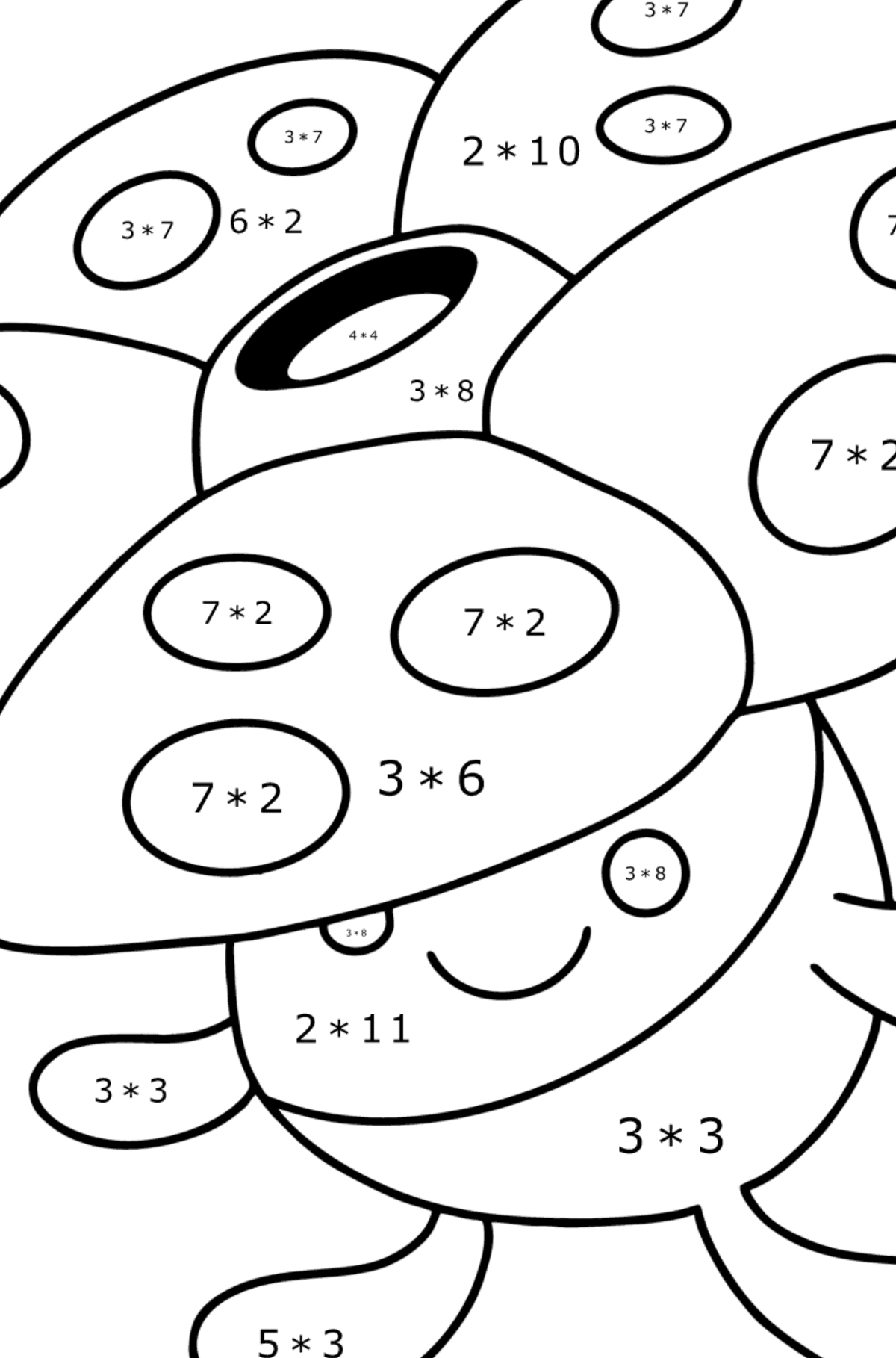 Coloring page Pokémon Go Vileplume - Math Coloring - Multiplication for Kids