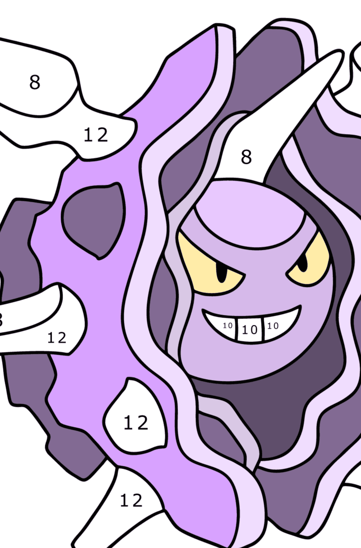 Раскраска Cloyster - По Номерам для Детей